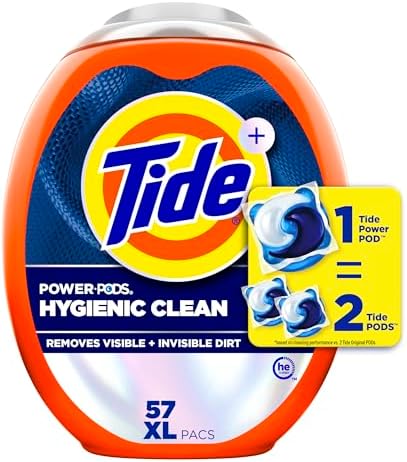 Tide Hygienic Clean Power PODS Laundry Detergent Pacs, Original Scent, 57 Count, Removes Visible and Invisible Dirt - Image 11