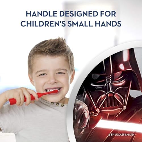 Oral-B Kid's Battery Power Toothbrush with Timer Featuring Disney's Star Wars Characters, Red, Pack of 3, Chewbacca, Darth Vader, and BB-8 - Image 3