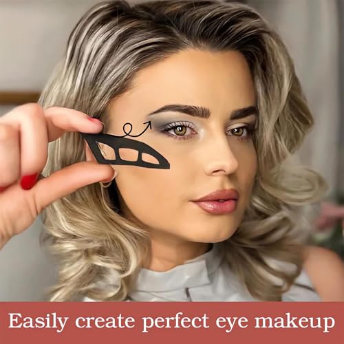 Reusable Eyeshadow Stencils Tool for Eyes 2025 Eyetour Your Glam Bestie Cat Eyeliner Stencils Guide Eyeshadow Shield Eyes Tour Liner Wing Eye Shadow Makeup Tape Hooded Eye Stickers Helper Tool (2PCS) - Image 5