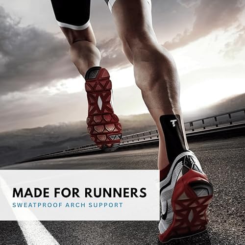 Plantar Fasciitis Tape, 20 Applications - Precut Kinesiology Tape Strips for Foot Soreness Relief - Also Great for Shin Splints - Includes 20 2x10" Strips & 40 2x5" Strips (Black, 20 Count) - Image 6