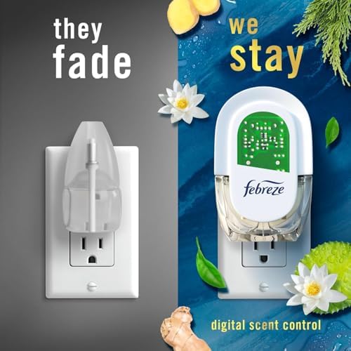Febreze Odor-Fighting Fade Defy PLUG Air Freshener, Mountain, Ocean, Amber, 3 Ct, 0.87 fl oz Each Pack of 2 - Image 8