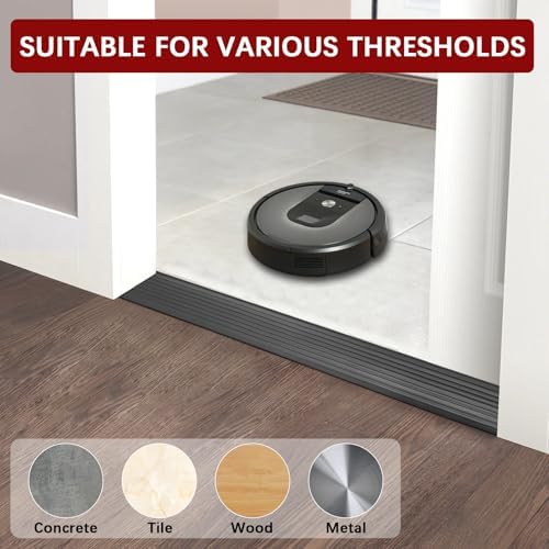 Threshold Ramps for Doorways Self-Adhesive Natural Rubber Power Wheelchair Ramp Adjustable & Cuttable, for Doorways,Sweeper, Power Scooters, Bathroom (Black, 3” Wide x 6.6' Long) - Image 3