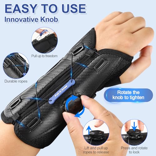 NEENCA Carpal Tunnel Wrist Brace for Night Support,Knob Adjustable Hand Brace for Tendonitis,Arthritis Pain,Sprain,Wrist Splint Support with Sleeves for Women&Men. (Right Hand, Small) - Image 3
