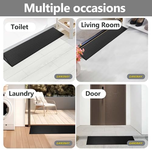 Threshold Ramp for Doorways 1.2" Rise- Odorless Indoor Entry Ramp- Non-Slip& Cuttable Handicap Ramp for Wheelchairs, Robot Vacuum Cleaners, Scooters, Strollers- Black- 1.2″Rise (31.5″×7.1″) - Image 6