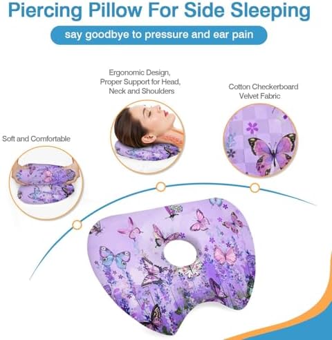 Ear Piercing Pillow for Side Sleepers Pillows with Holes for Ear Pain,Donut Pillow for Ear Side Sleeping Pillow for Adults CNH Ear Pain Relief Pressure Sores Ear Pillow with Hole in Center - Image 5
