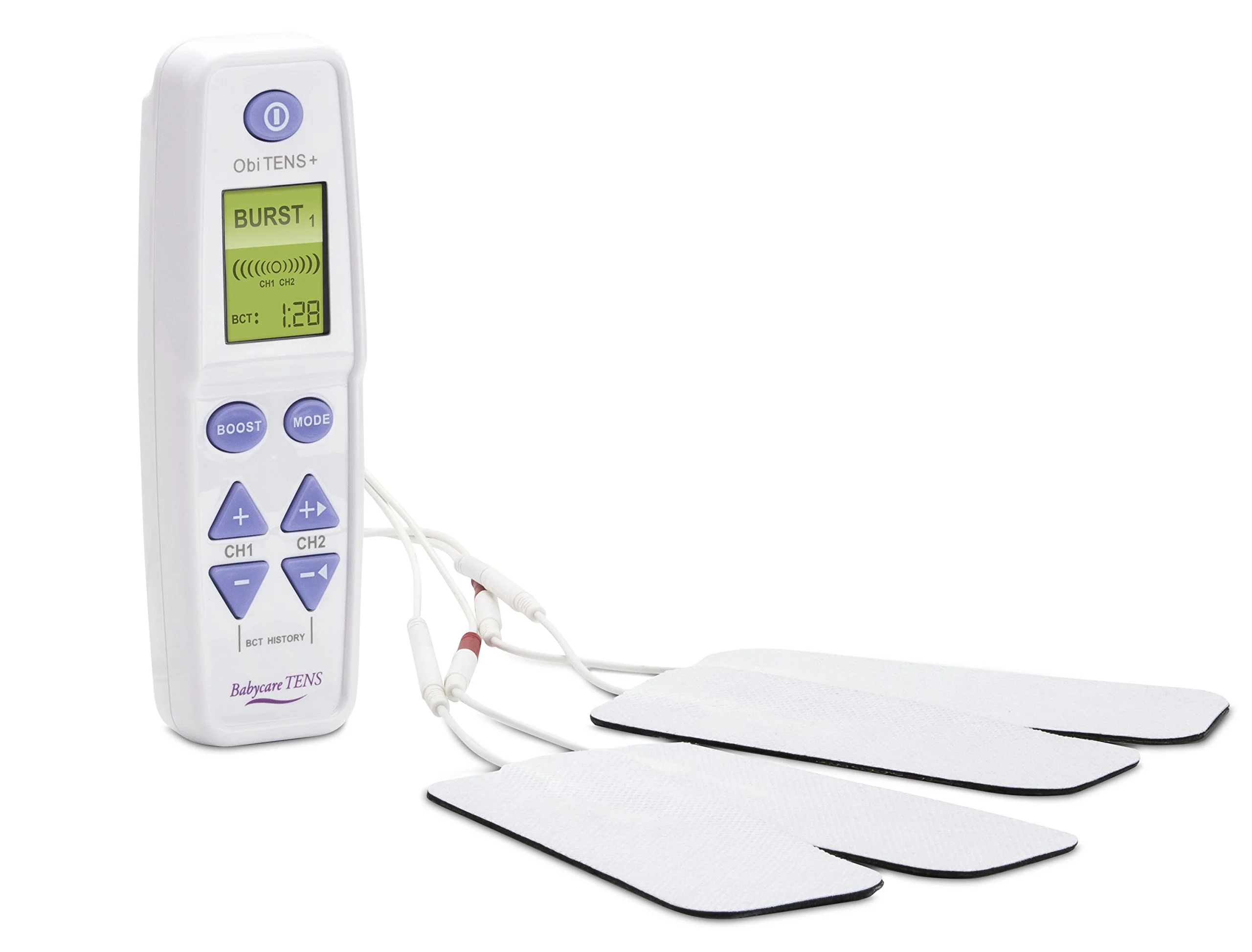 Babycare TENS OBI TENS Plus, Maternity TENS Machine for Pain Relief During Labour & Childbirth | 2 Programmes | Integrated Boost Button | Contraction Timer | 4 Large Pads - Image 4