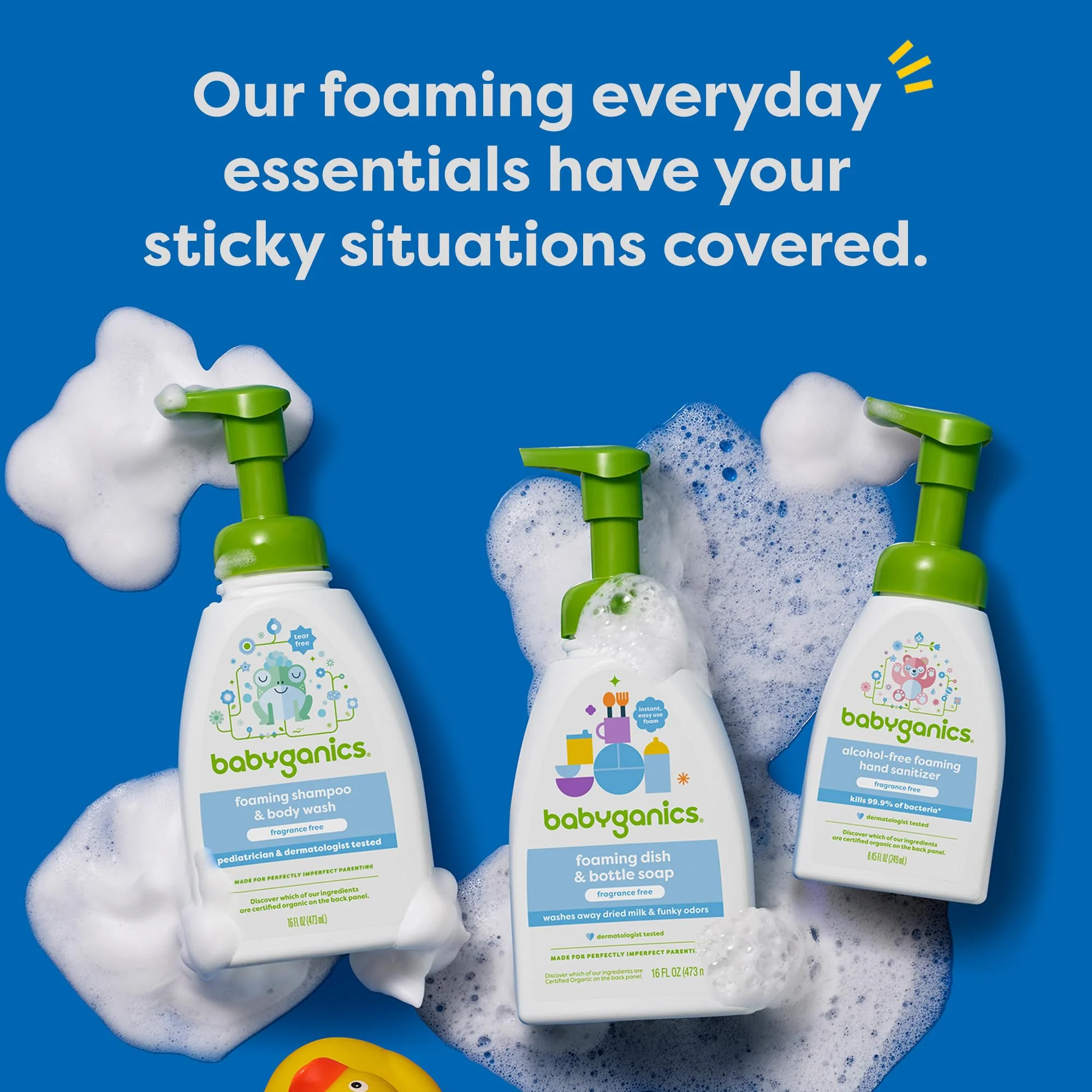 Babyganics Alcohol-Free Foaming Hand Sanitizer, Pump Bottle, Fragrance Free, 8.45 oz, 3 Pack - Image 8