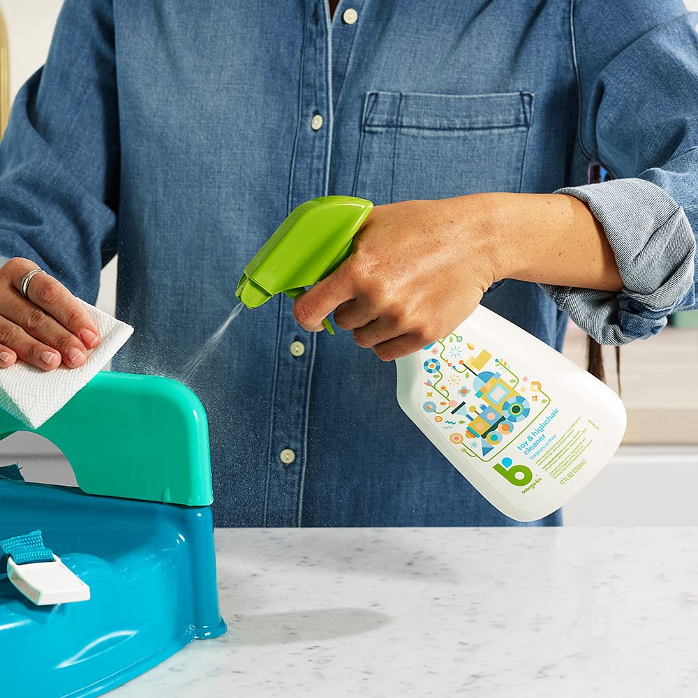 Babyganics Toy & Highchair Cleaner Spray, Fragrance Free, 17oz Spray Bottle, Made without ammonia, bleach, phosphates, phthalates or dyes, Pack of 2. - Image 2