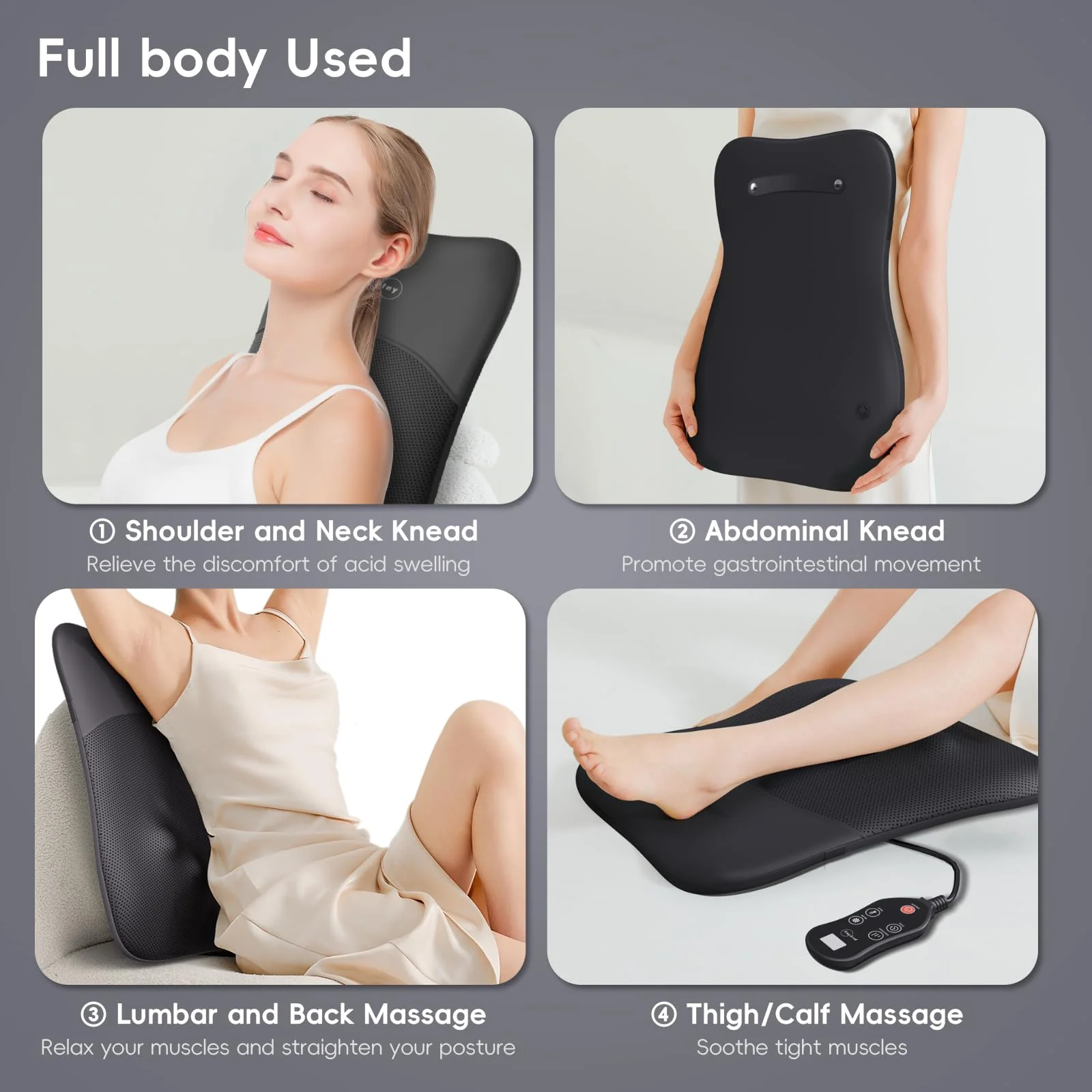 Back Massager, Rolling Up and Down Back Massager with Heat, Back Massage 4D Kneading for Pain Relief Deep Tissue, Ultrathin Shoulder Massager Gift for Women Men Parents Christmas - Image 4