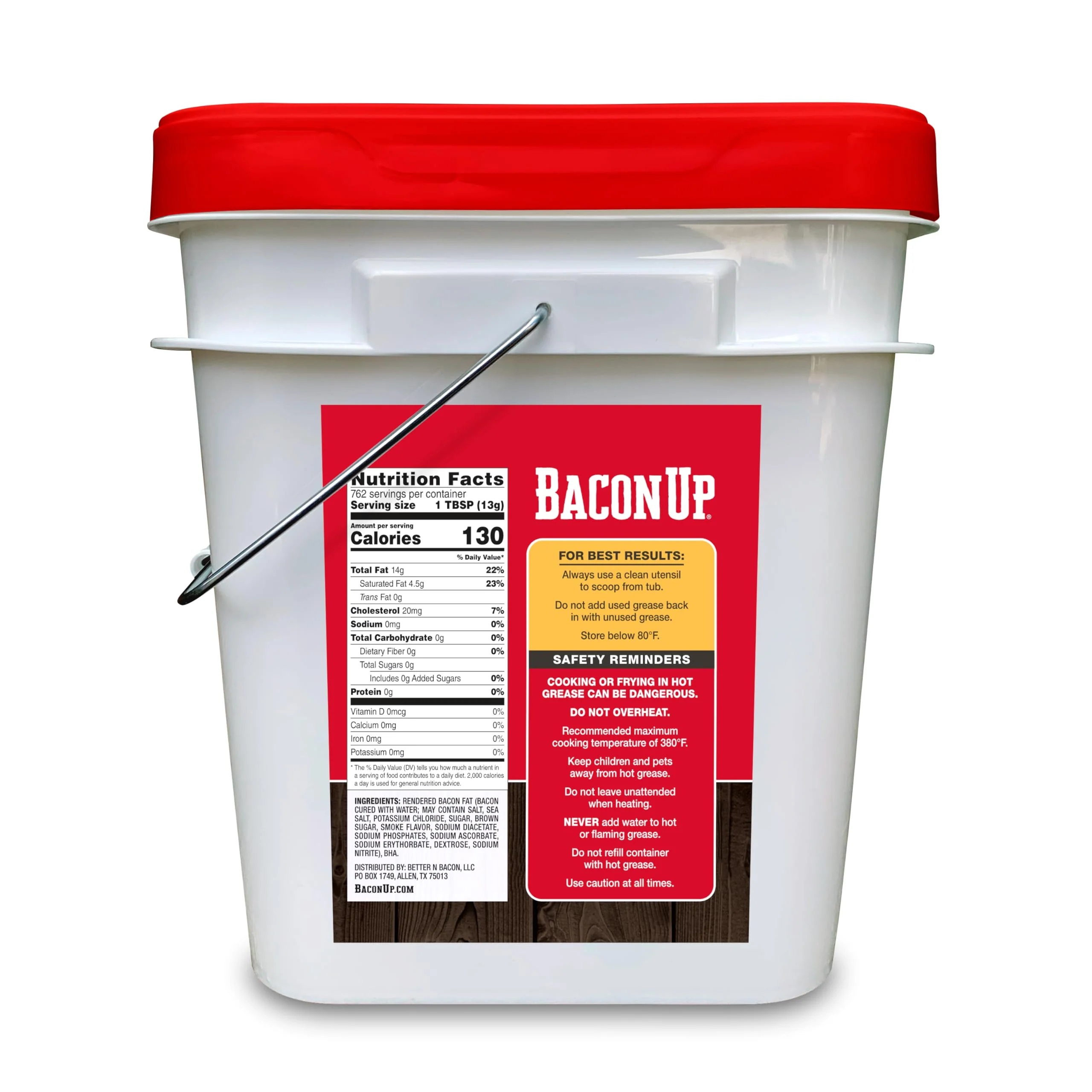 Bacon UpⓇ Bacon Grease for Cooking - 21.85lb Tub of Authentic Cooking Fat, Turkey Frying and Baking - Image 7