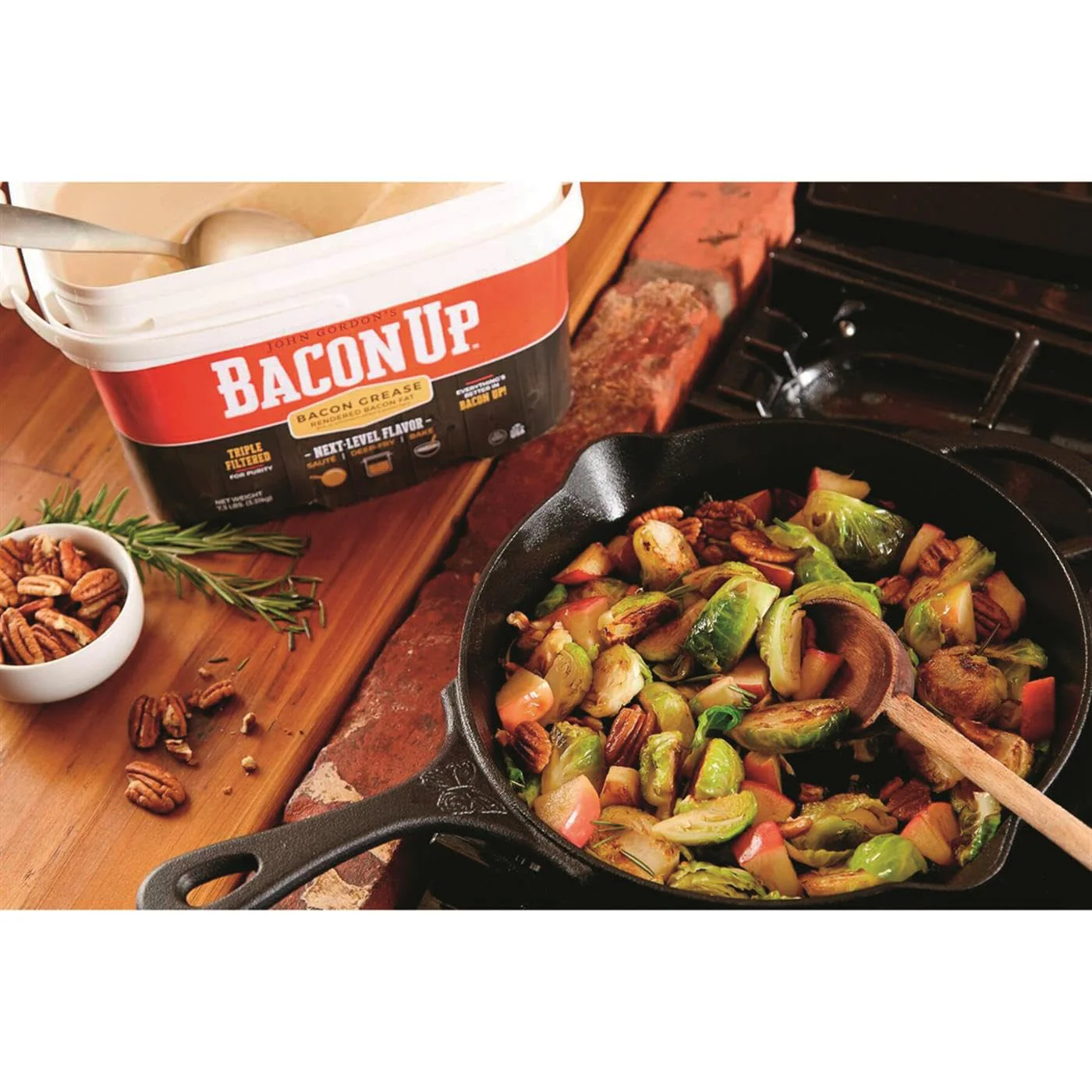Bacon UpⓇ Bacon Grease for Cooking - 9lb Pail of Authentic Cooking Fat, Turkey Frying and Baking - Image 5