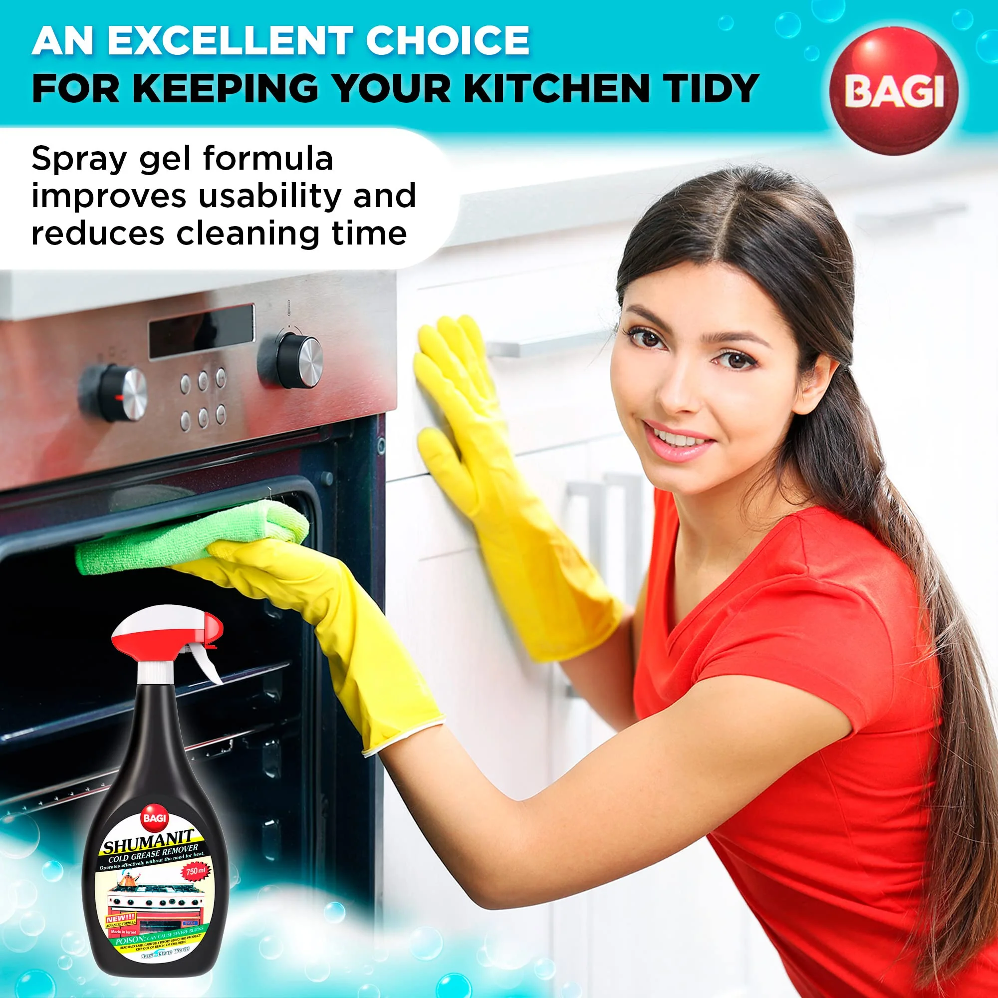 BAGI SHUMANIT - Cold Grease Remover. Spray for The immediate Removal of Stubborn and Burnt fats/Grease - Image 6
