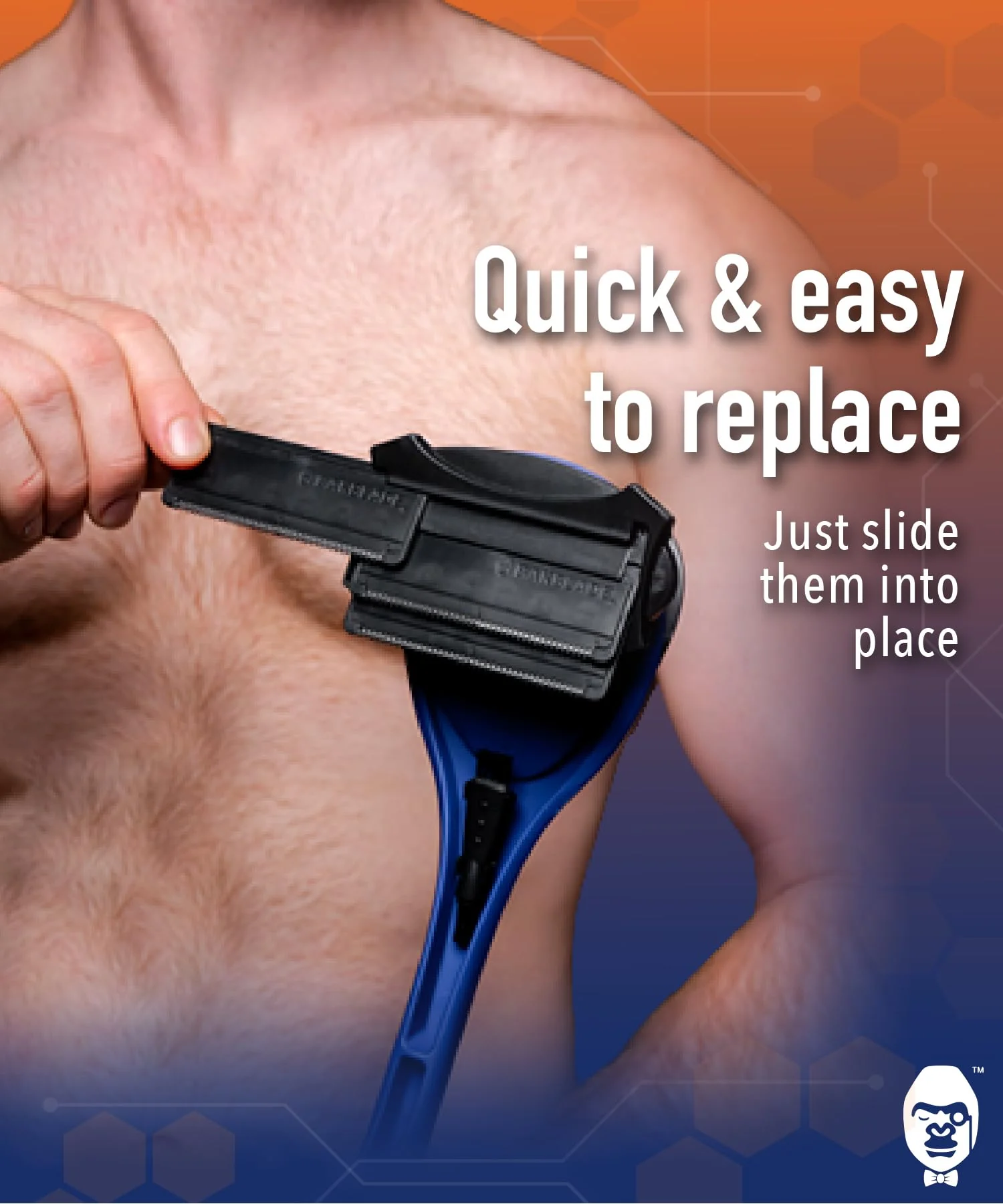 Bakblade 2.0, Back Hair Body Shaver Replaceable Refill Cartridges for 2.0, 3.0 Elite Shavers, Dryglide Technology (6 Razors Included) - Image 4