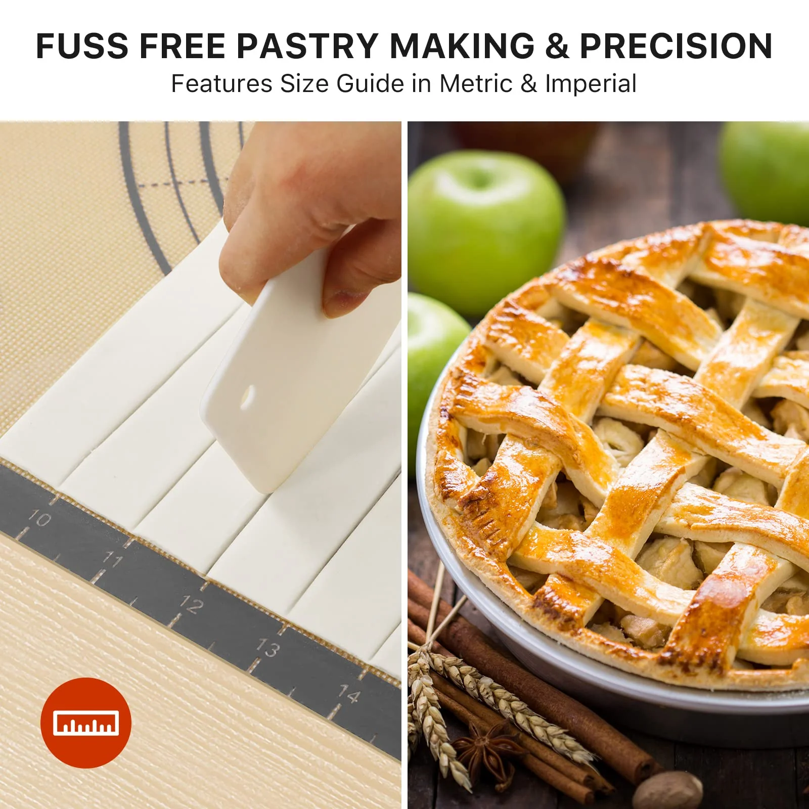 Baking Mat, 28" x 20" Large Silicone Non-slip Baking Pastry Mat with Measurement, Non Stick Silicone Mats for Kitchen Counter, Fondant Mat, Counter Mat, Dough Rolling Mat, Oven Liner, Pie Crust Mat - Image 2