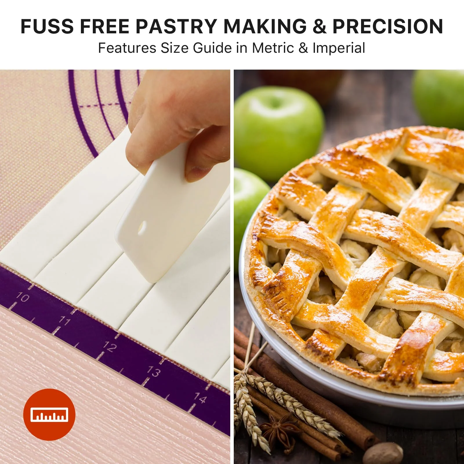Baking Mat, 28" x 20" Silicone Food Grade Extra Large Non Stick Baking Sheet Mat with Measurement Non-slip Dough Rollin Counter Mat for Making Cookies, Macarons, Bread and Pastry - Image 2