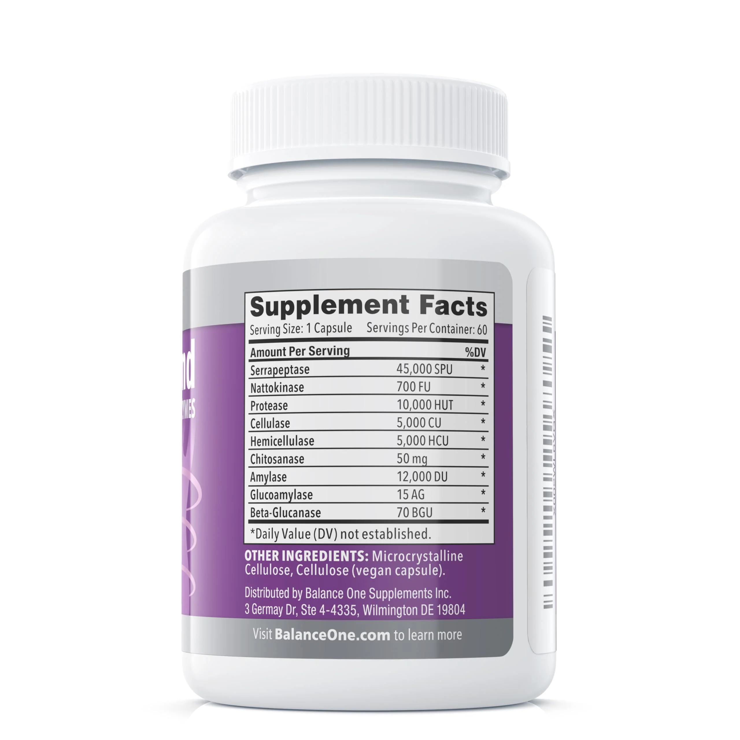 Balance ONE Biofilm Disruptor – Proteolytic Enzymes & Defense Supplement with Serrapeptase & Nattokinase – Systemic & Digestive Support – 60 Capsules, 2 Month Supply – for Women & Men – SerraDefend - Image 2
