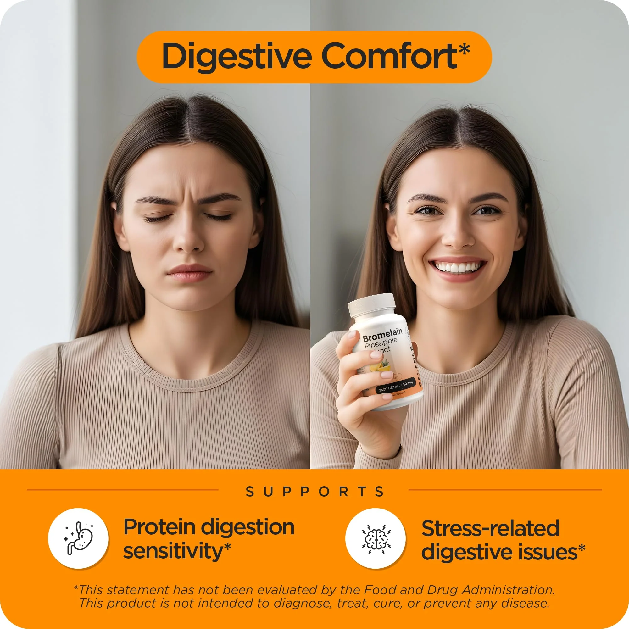 Balancebreens Bromelain 500mg Veggie Capsules – 2400 GDU Pineapple Extract Supplement for Joint Support, Natural Swelling Support, and Healthy Digestion – 180 Capsules Made in USA - Image 8