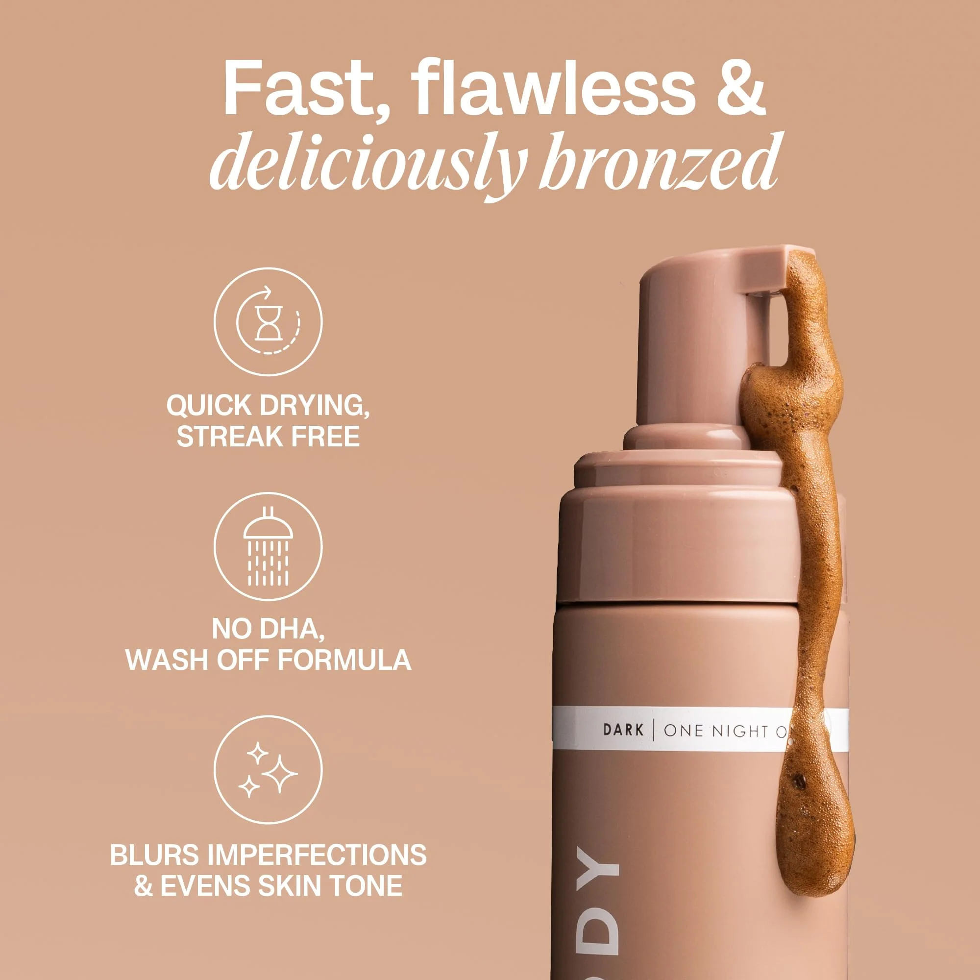 Bali Body Instant Tan Mousse | Wash-off instant bronzing mousse, streak-free with quick-dry finish | Chocolate-tinted body makeup for a natural glow | 200ml/6.7oz - Image 4