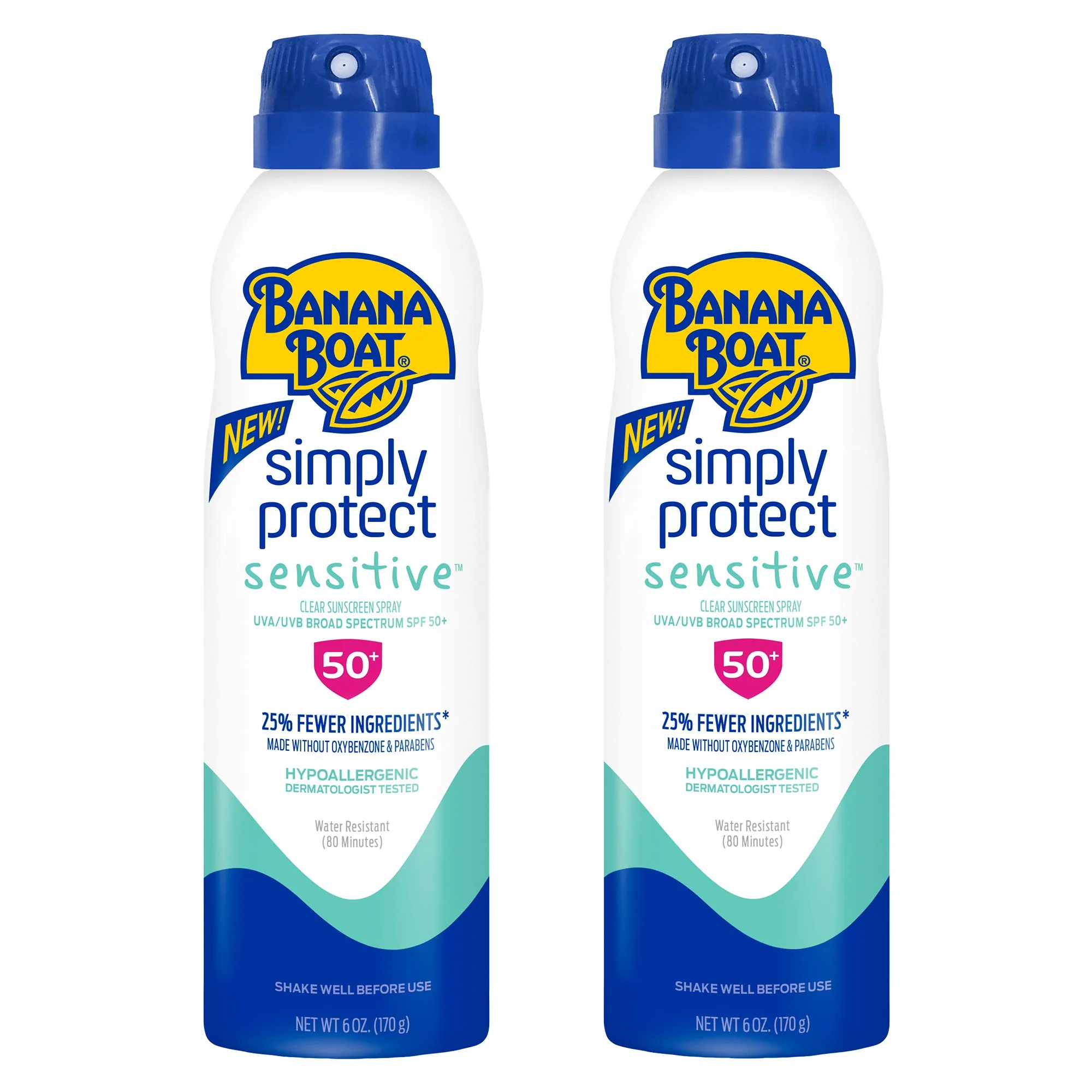 Banana Boat Mineral Enriched Sunscreen, Sensitive Skin, Broad Spectrum Spray, SPF 50, 6oz. - Twin Pack - Image 2