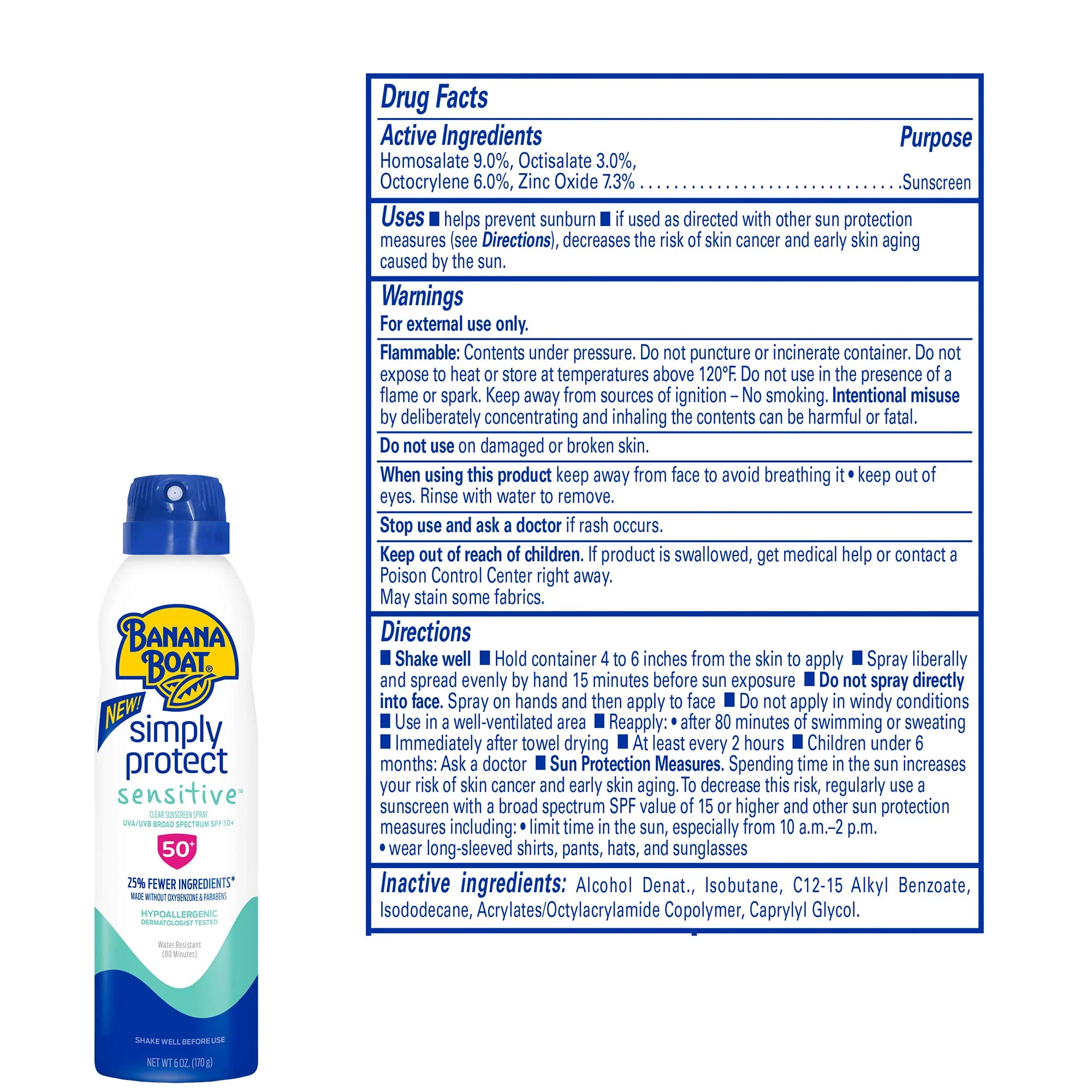 Banana Boat Mineral Enriched Sunscreen, Sensitive Skin, Broad Spectrum Spray, SPF 50, 6oz. - Twin Pack - Image 3
