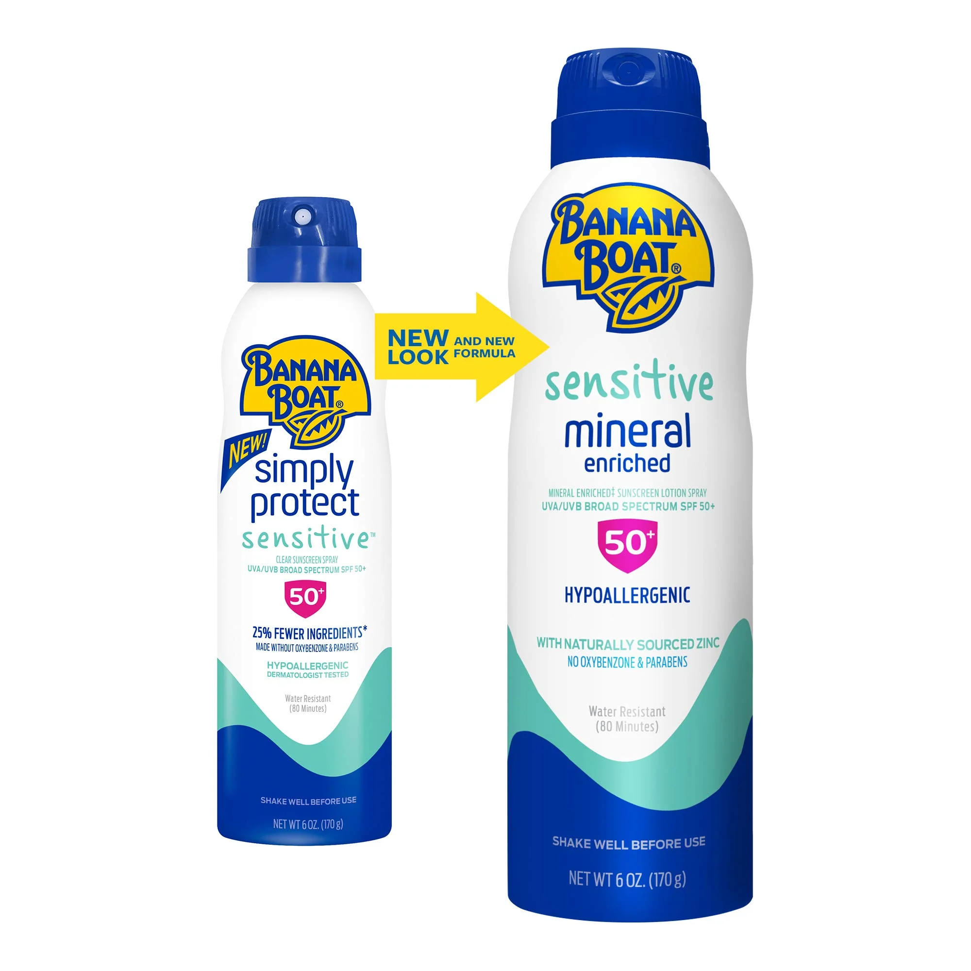 Banana Boat Mineral Enriched Sunscreen, Sensitive Skin, Broad Spectrum Spray, SPF 50, 6oz. - Twin Pack - Image 4