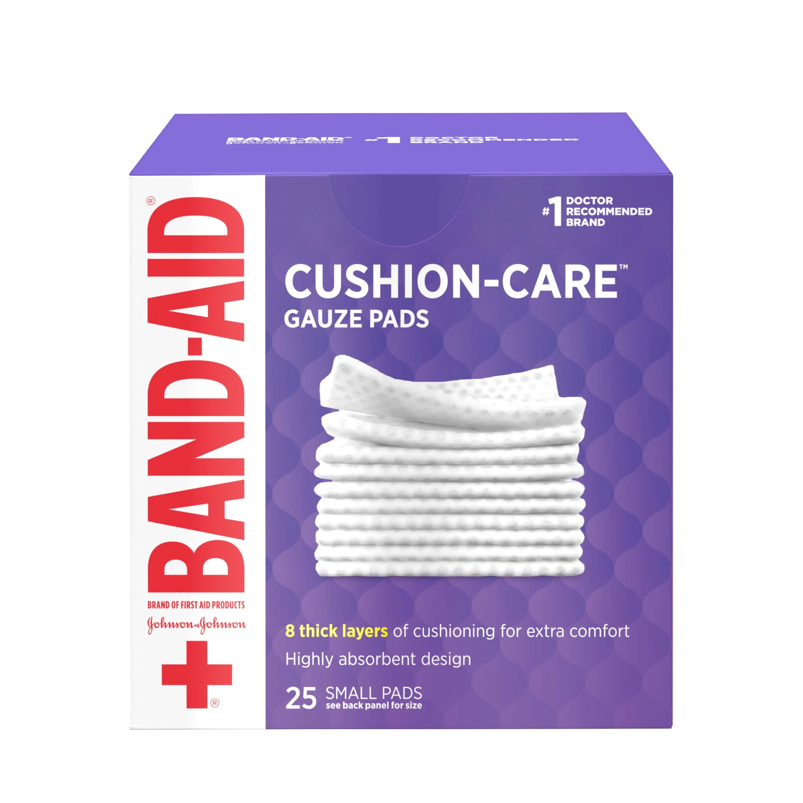 Band-Aid Brand Absorbent Cushion Care Sterile Square Gauze Pads for First Aid Protection of Minor Cut, Scrapes & Burns, Non-Adhesive, Wound Care Dressing Pads, Small, 2 in x 2 in, 3 Pack - Image 5