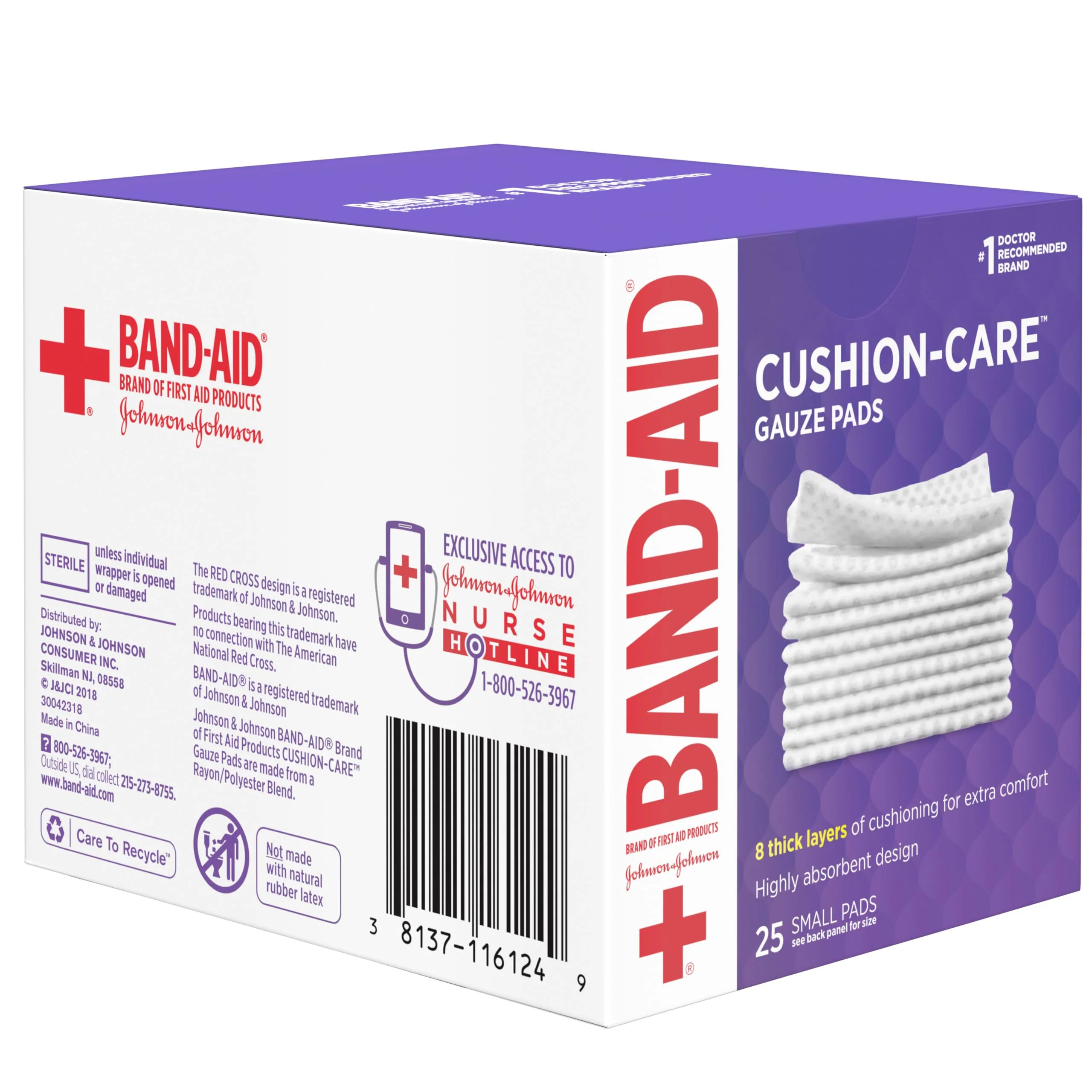 Band-Aid Brand Absorbent Cushion Care Sterile Square Gauze Pads for First Aid Protection of Minor Cut, Scrapes & Burns, Non-Adhesive, Wound Care Dressing Pads, Small, 2 in x 2 in, 3 Pack - Image 7