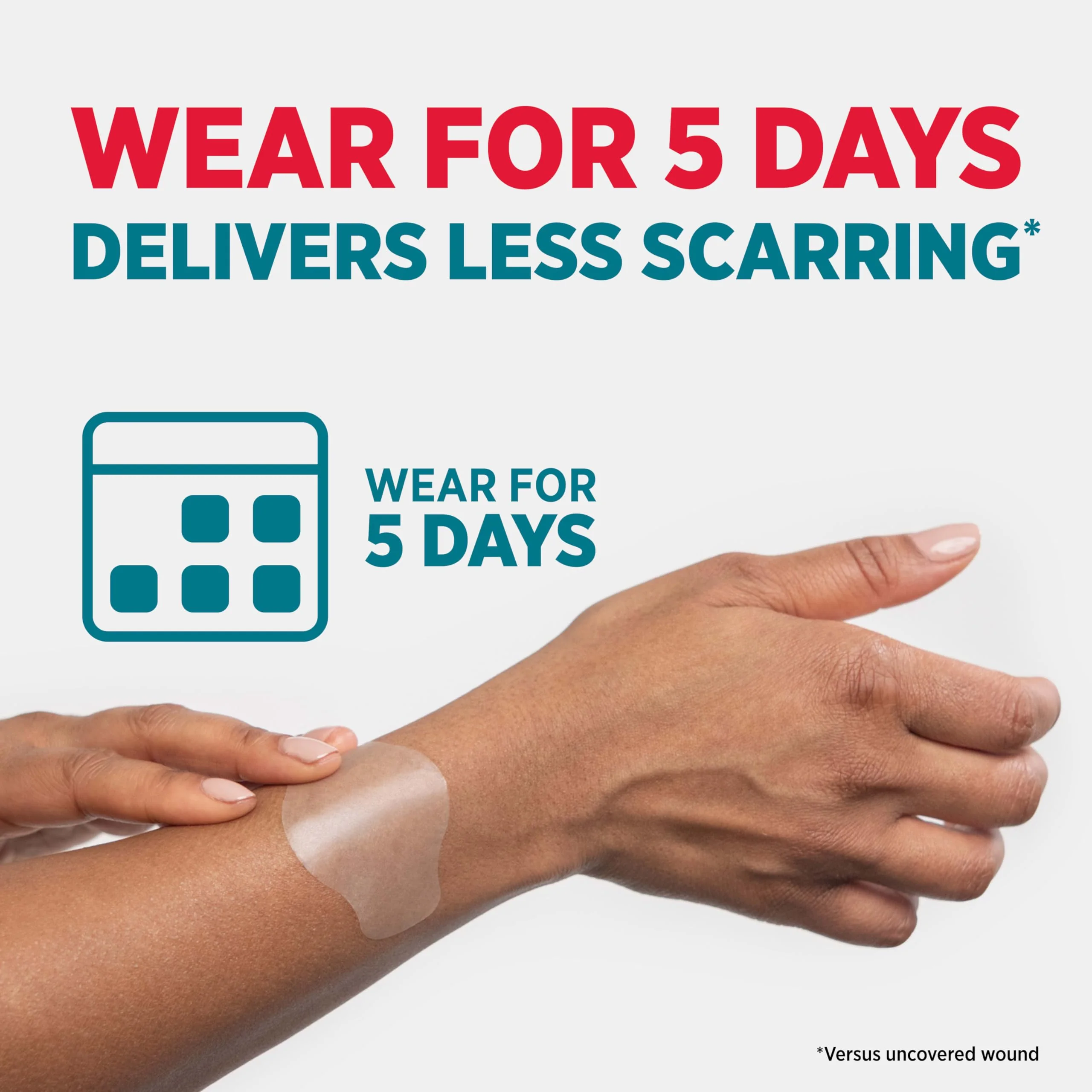 BAND-AID Brand Pro Heal 5 Day Protect, Ultra-Thin Hydrocolloid 100% Waterproof First Aid Adhesive Bandages for Advanced Healing and Less Scarring Versus Uncovered Wound, Large Size, 6 ct - Image 4
