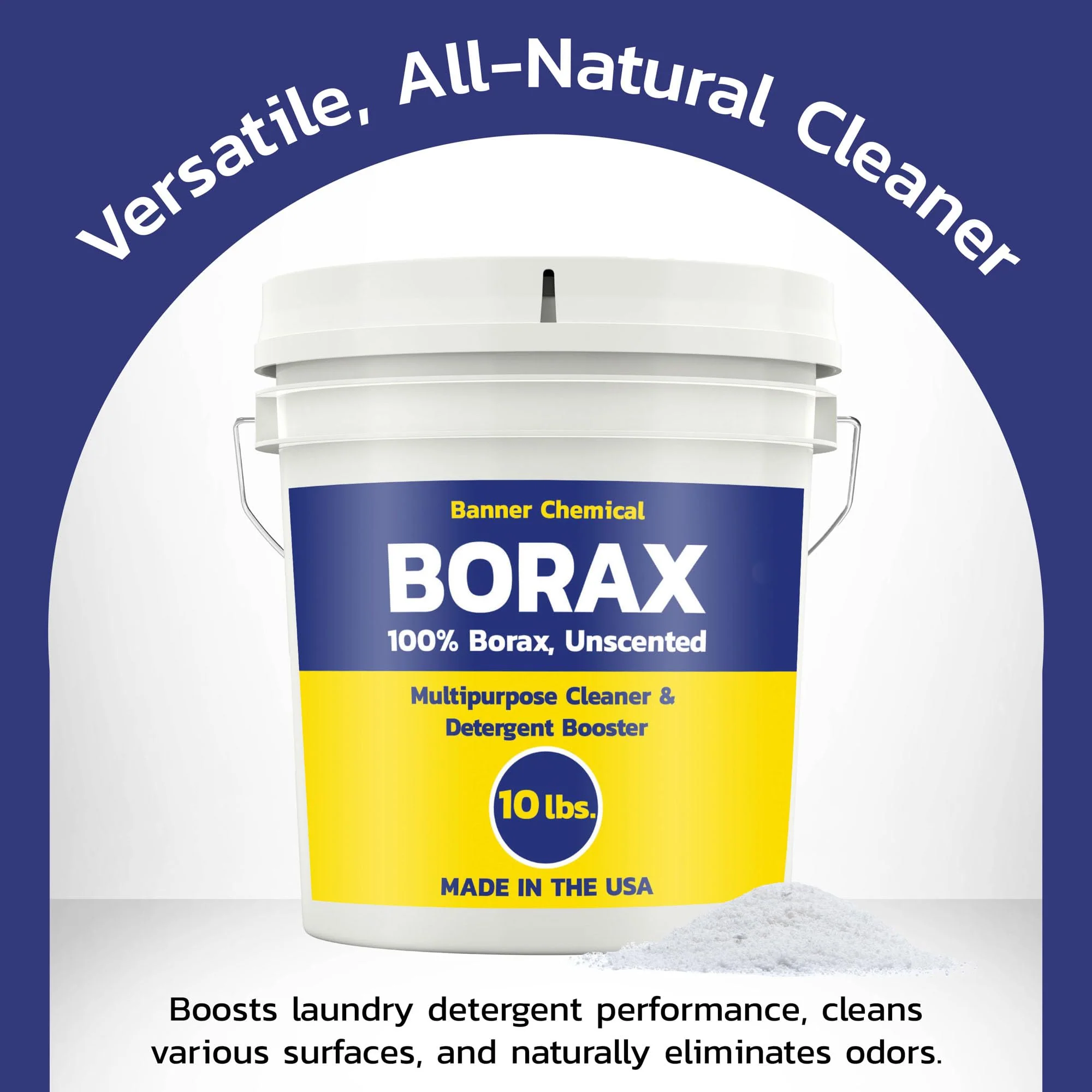 Banner Chemical Raw Borax (10 lbs) - 100% Pure, Unscented, Multi-Purpose Cleaner & Detergent Booster - Natural Household Cleaner and Stain Remover - Made in the USA - Image 3