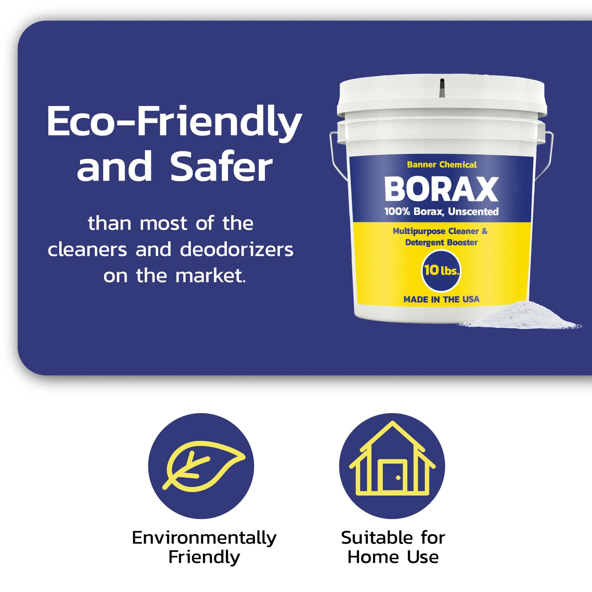 Banner Chemical Raw Borax (10 lbs) - 100% Pure, Unscented, Multi-Purpose Cleaner & Detergent Booster - Natural Household Cleaner and Stain Remover - Made in the USA - Image 5