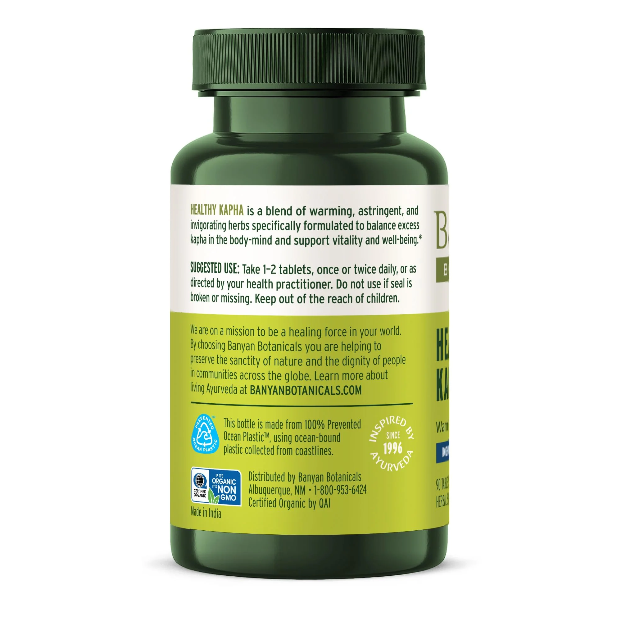 Banyan Botanicals Organic Healthy Kapha – Warming & Invigorating Herbal Supplement – Supports Systemic Movement, Physical Energy & Circulation – 90 Tablets – USDA Organic - Image 6