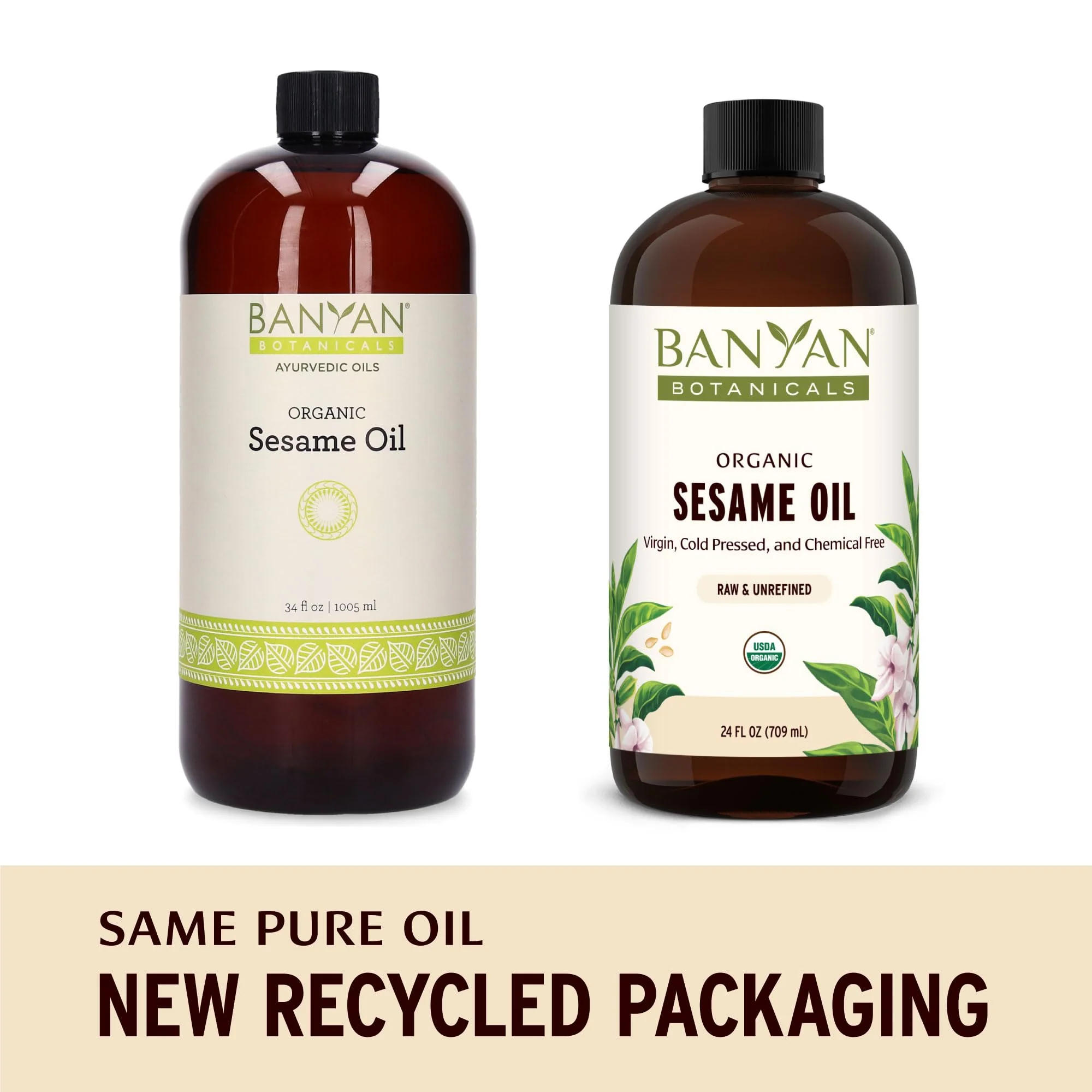Banyan Botanicals Organic Unrefined Sesame Oil – Rich & Warming Ayurvedic Massage Oil for Body & Scalp – Traditional Abhyanga Oil for Deep Tissue Grounding & Recovery – 34 oz – USDA Organic - Image 8