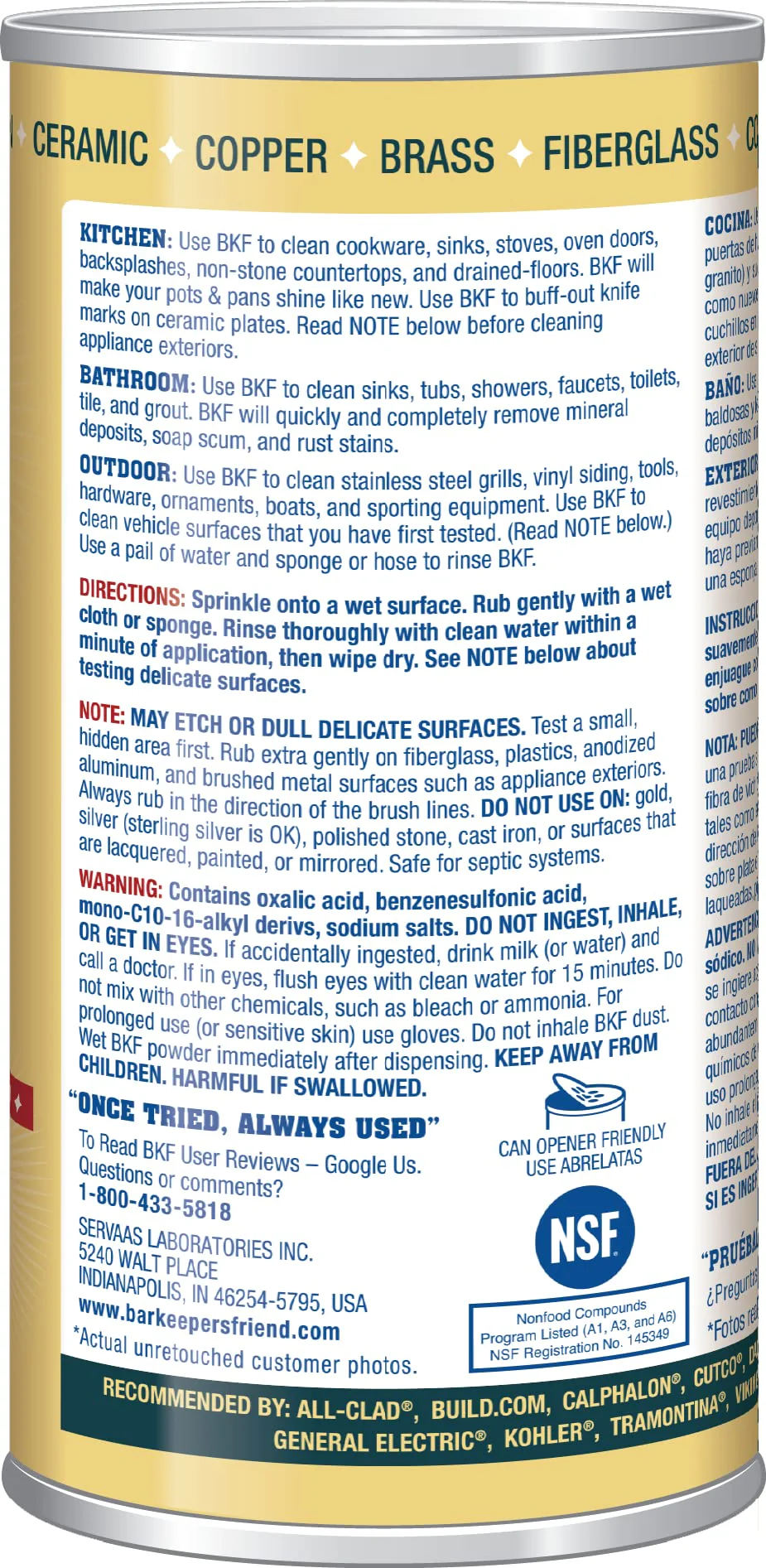 Bar Keepers Friend Powder Cleanser (2 x 12 oz) Multipurpose Cleaner, Stain & Rust Remover for Bathroom, Kitchen & Outdoor Use on Stainless Steel, Aluminum, Brass, Tile, Ceramic, Porcelain & More - Image 3