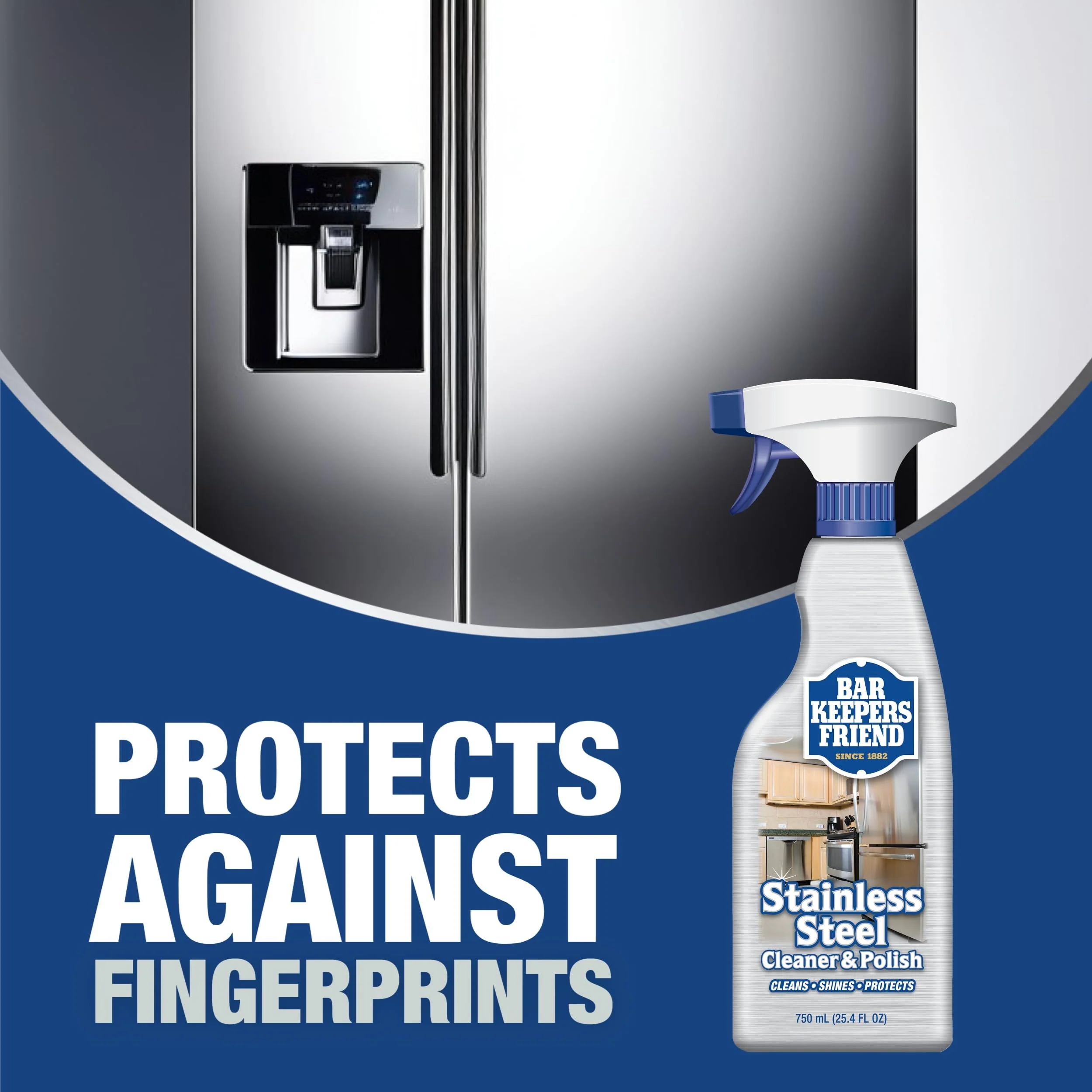 Bar Keepers Friend Stainless Steel Cleaner Spray (25.4 oz) + Microfiber Cloth - Removes Fingerprints and Grime Without Dulling - Image 6