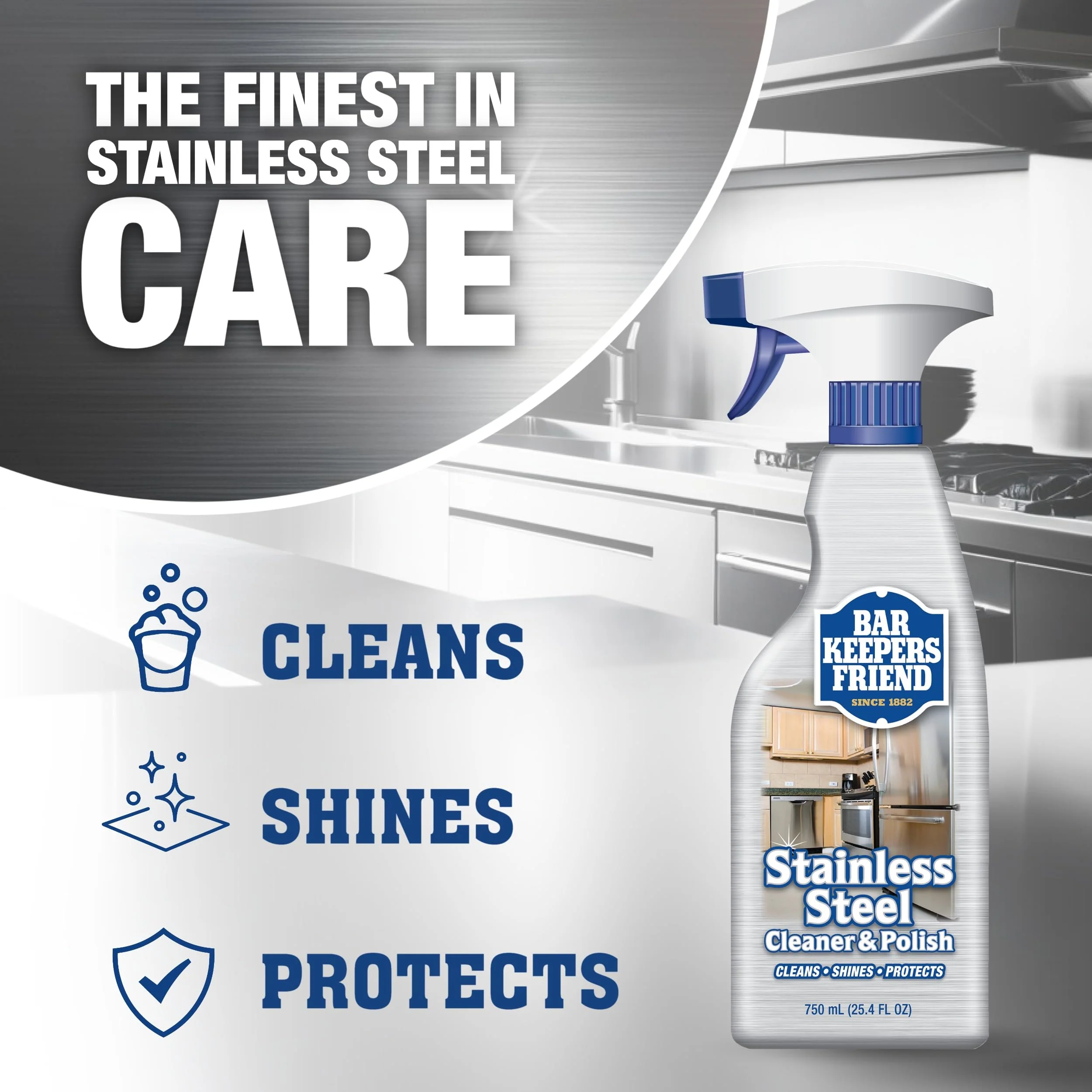 Bar Keepers Friend Stainless Steel Cleaner Spray (25.4 oz) + Microfiber Cloth - Removes Fingerprints and Grime Without Dulling - Image 7
