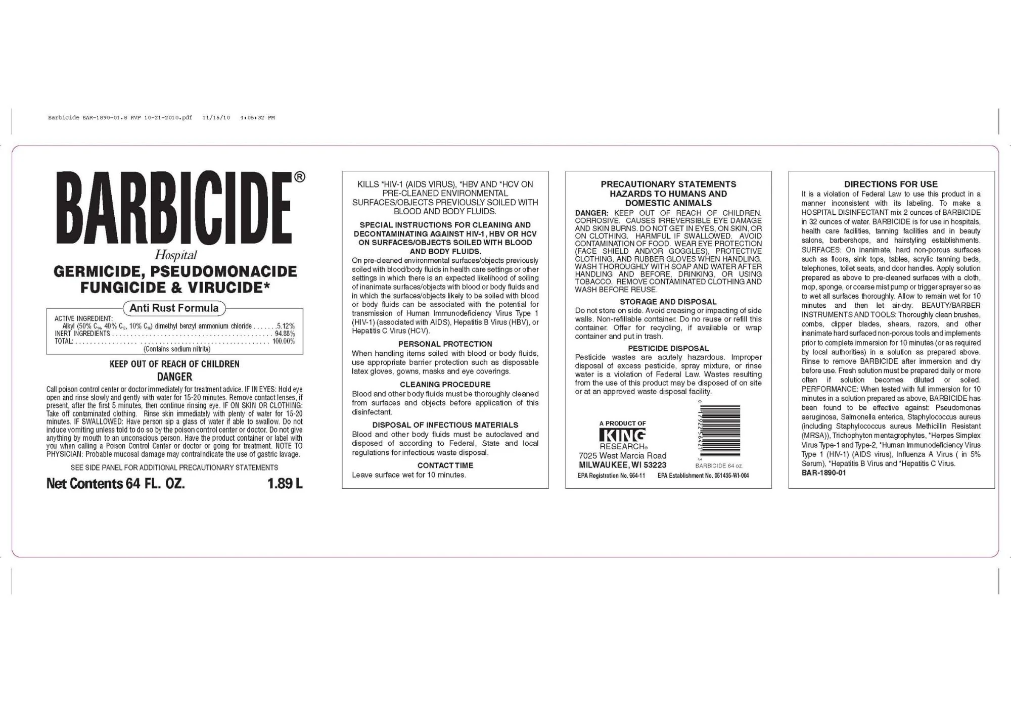 BARBICIDE Disinfectant Jar and Concentrate Starter Set (37 Oz Jar +16 Fl Oz)– Professional Salon, Spa & Barber Tool Sanitizing Kit - Image 2