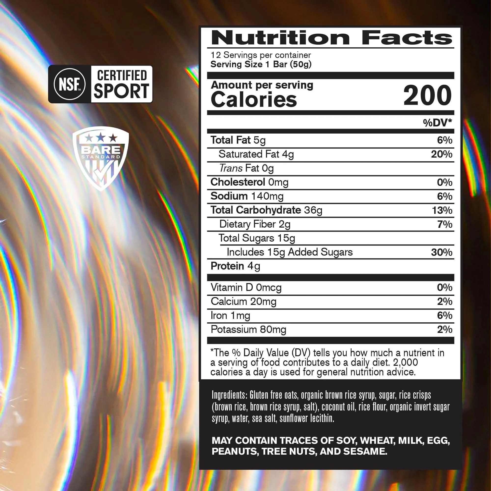 BARE PERFORMANCE NUTRITION Go Bar, Oat Based Endurance Training Snack 36g of Carbohydrates and 200 Calories Per Serving, 12 Bars Per Box, Original Oat - Image 4