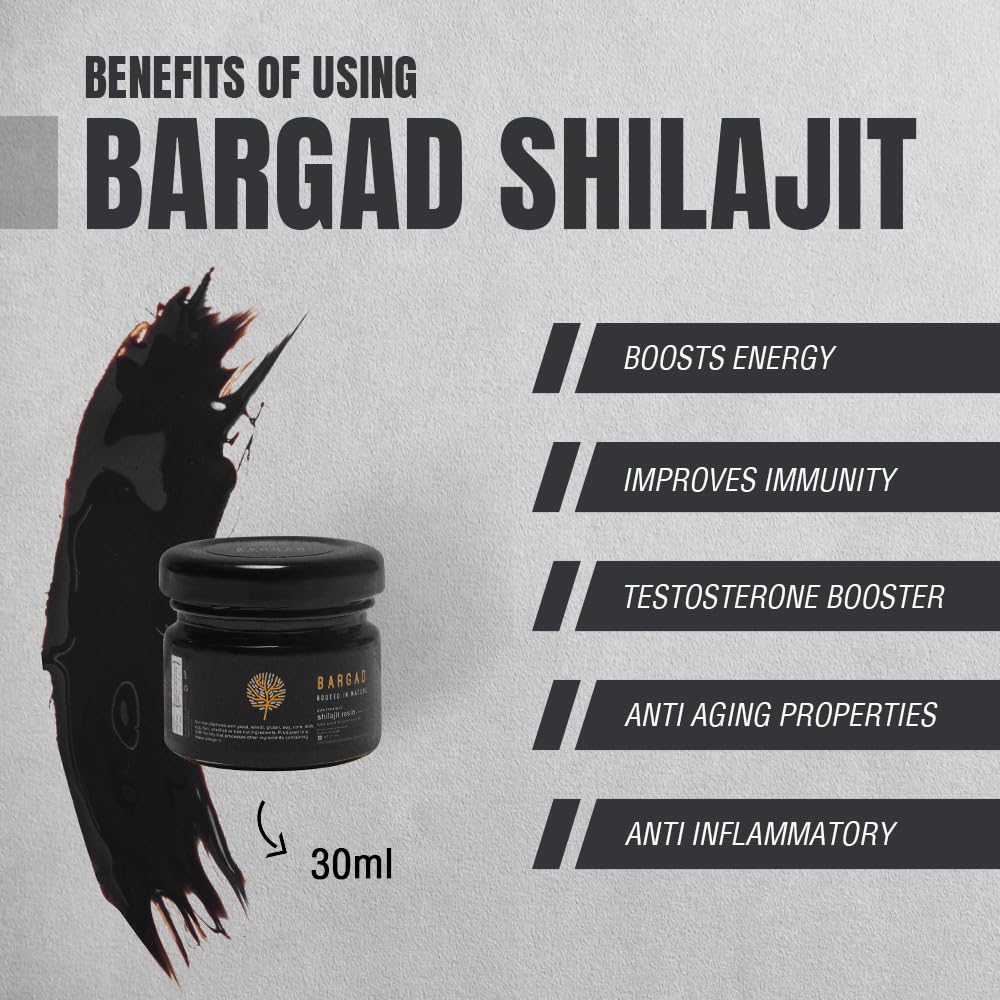 Bargad Pure Himalayan Shilajit Resin High Potency for Men & Women | Lab Tested | Gold Grade 100% Pure Shilajit with Fulvic Acid & 85+ Trace Minerals for Energy Boost & Immune Support | 30 Gm - Image 2