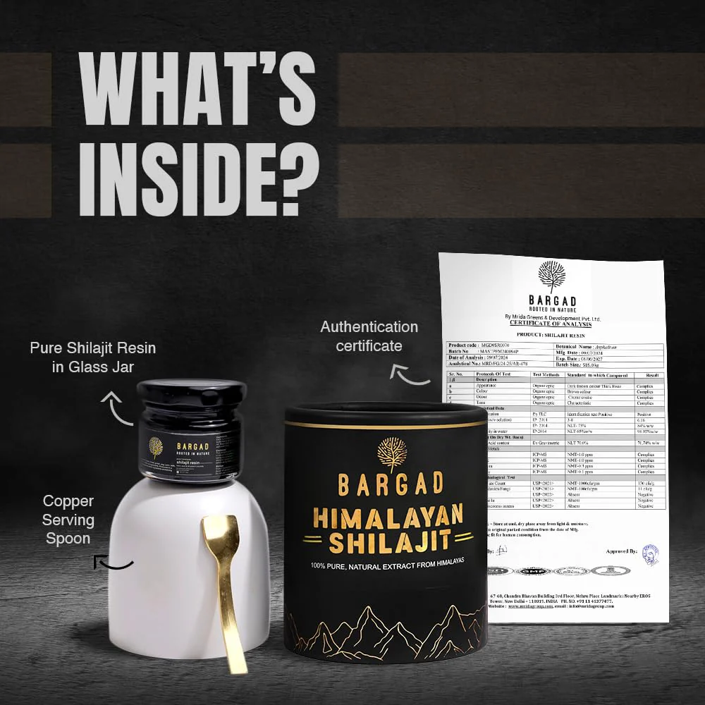 Bargad Pure Himalayan Shilajit Resin High Potency for Men & Women | Lab Tested | Gold Grade 100% Pure Shilajit with Fulvic Acid & 85+ Trace Minerals for Energy Boost & Immune Support | 30 Gm - Image 5