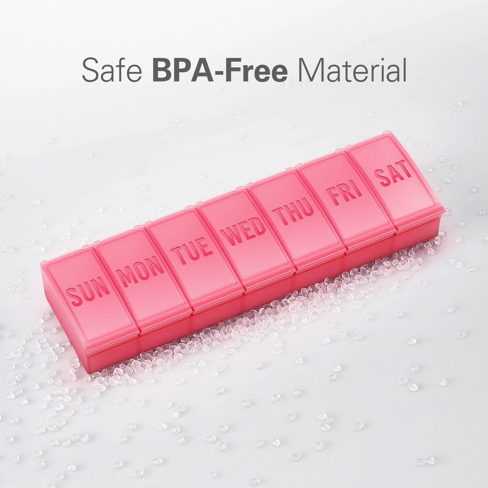 Barhon Pill Organizer Large, Weekly Medicine Pill Organizers, 7 Day Pills Box Case Travel for Big Vitamin Supplements Fish Oil, Red - Image 5