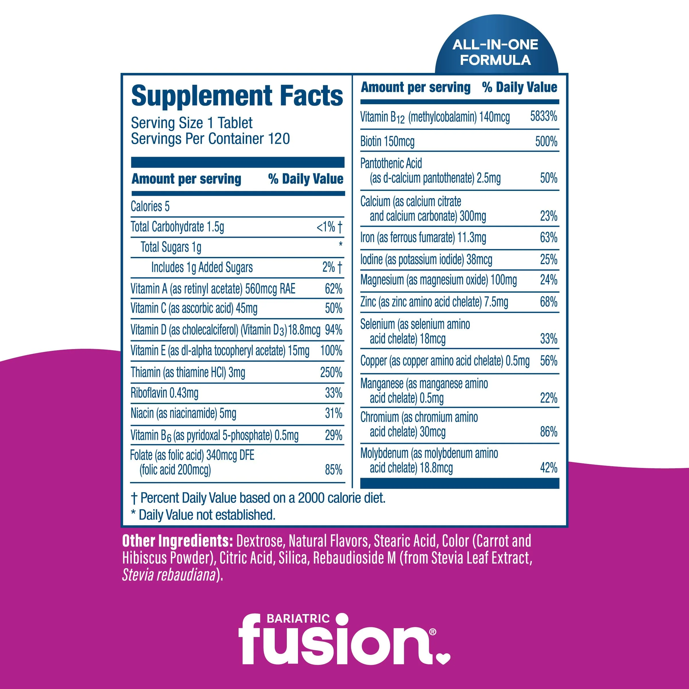 Bariatric Fusion Bariatric Multivitamin with Iron Complete Chewable | Mixed Berry | Post Bariatric Vitamins for Gastric Bypass and Sleeve Gastrectomy | One Month Supply - Image 7