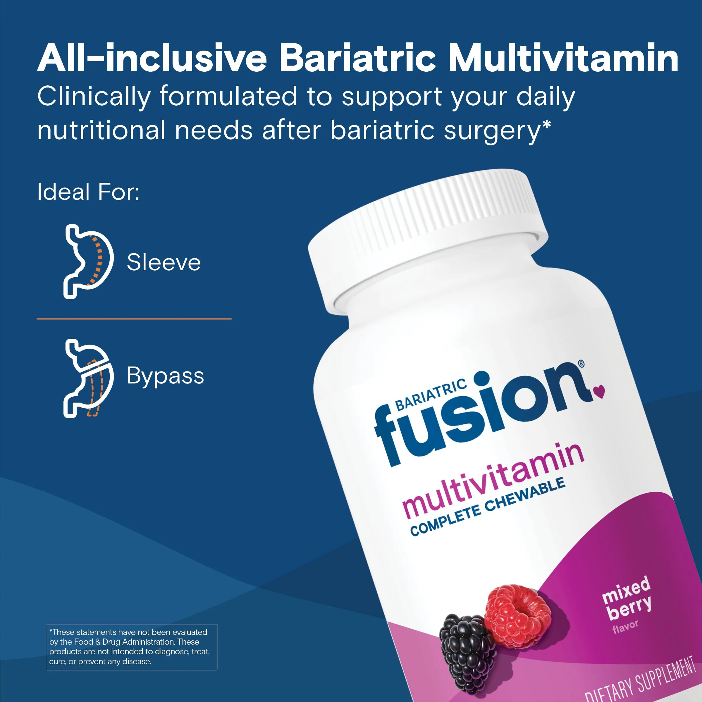 Bariatric Fusion Bariatric Multivitamin with Iron Complete Chewable | Mixed Berry | Post Bariatric Vitamins for Gastric Bypass and Sleeve Gastrectomy | One Month Supply - Image 9