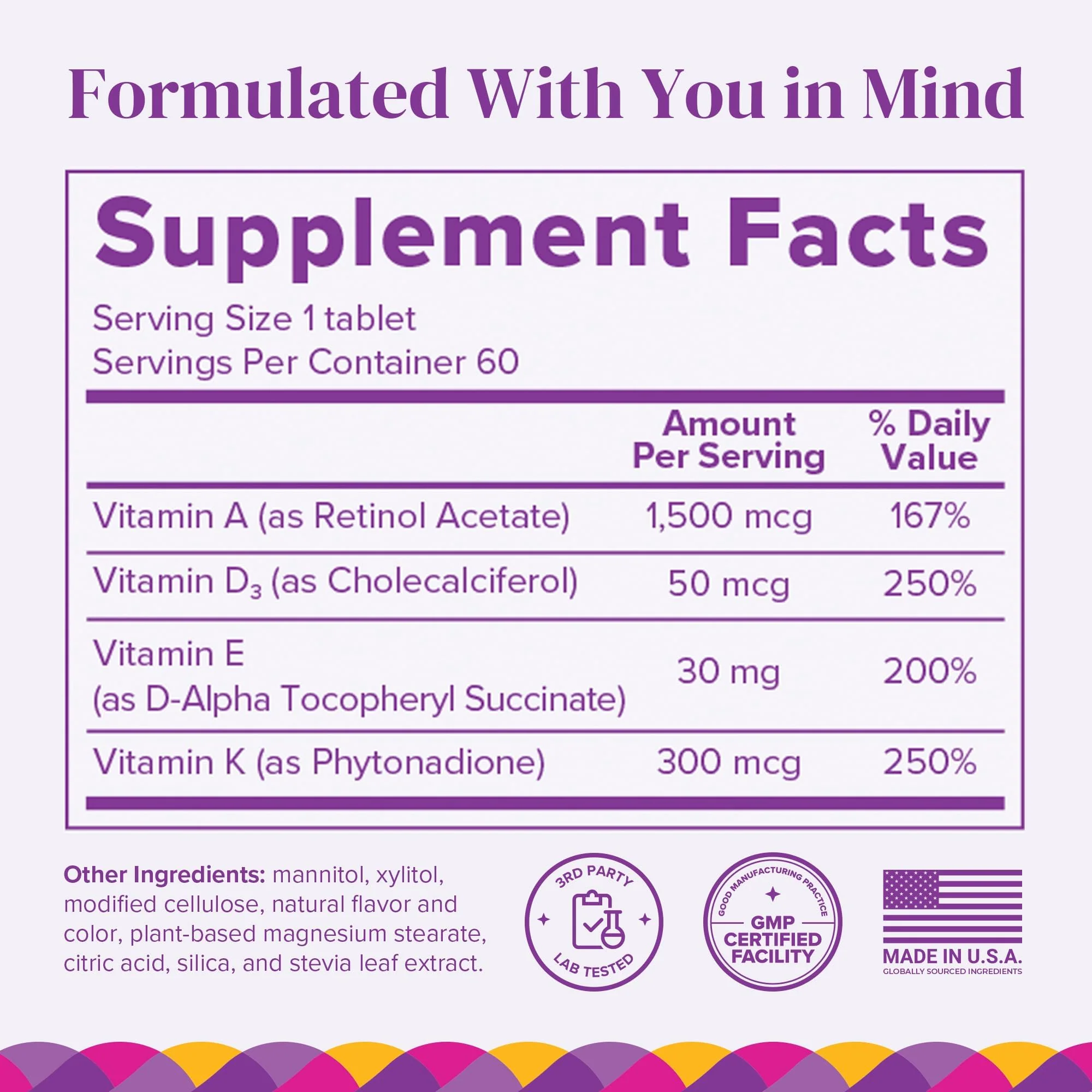 Barimelts ADEK - 60 Fast-Dissolving Tablets (2-Month Supply) - Sugar-Free Bariatric Vitamins for Women Including Vitamin A, Vitamin D, Vitamin E & Vitamin K, Natural Strawberry Flavor - Image 7