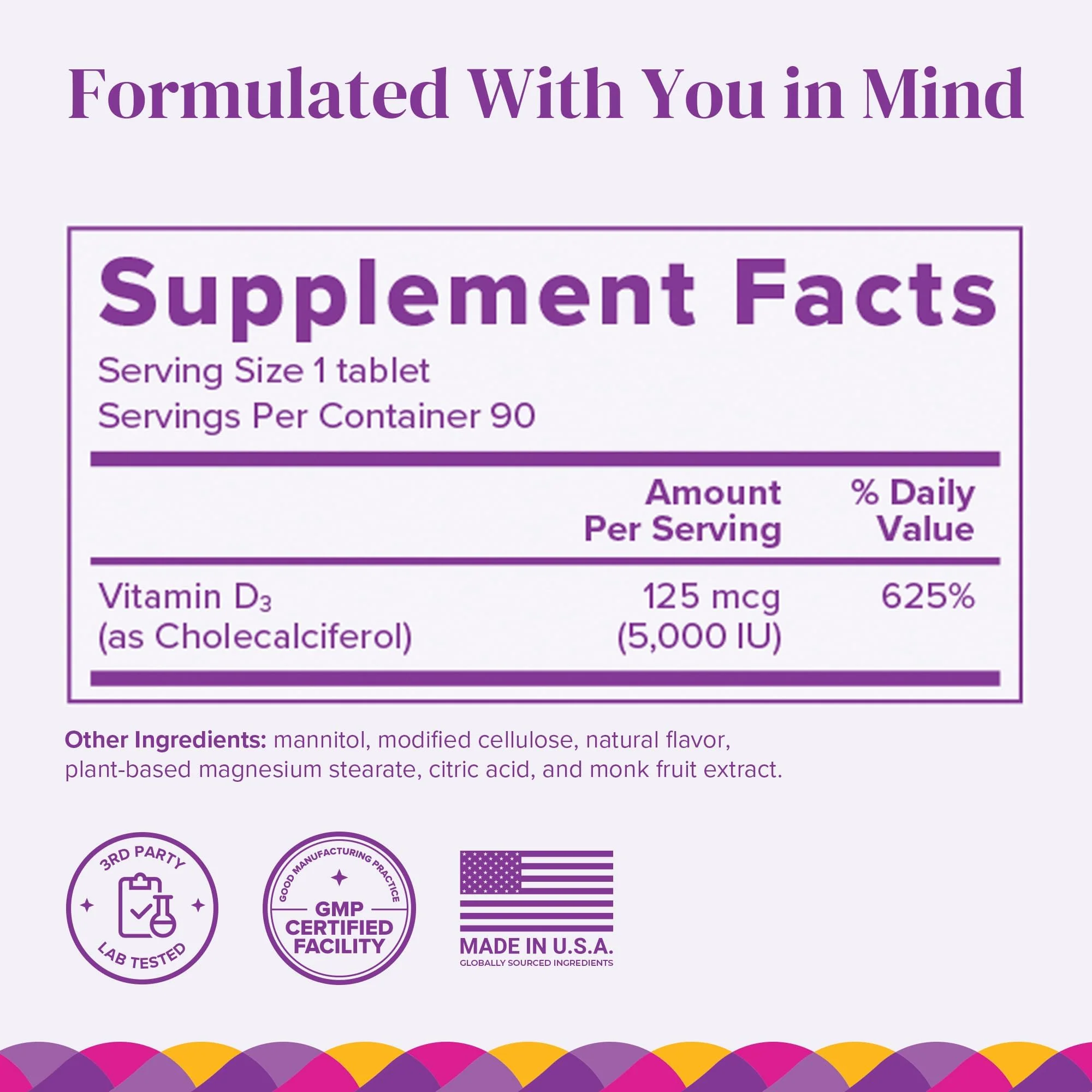 BariMelts Vitamin D3 5000 IU, 90 Fast-Dissolving Tablets (3-Month Supply), Bariatric Vitamins for Women, Natural Apple Flavor - Image 7