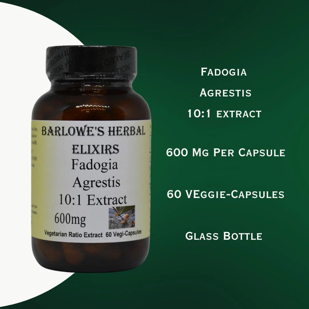 Barlowe's Herbal Elixirs Fadogia Agrestis Extract - 60 600mg VegiCaps - Stearate Free, Glass Bottle! - Image 5