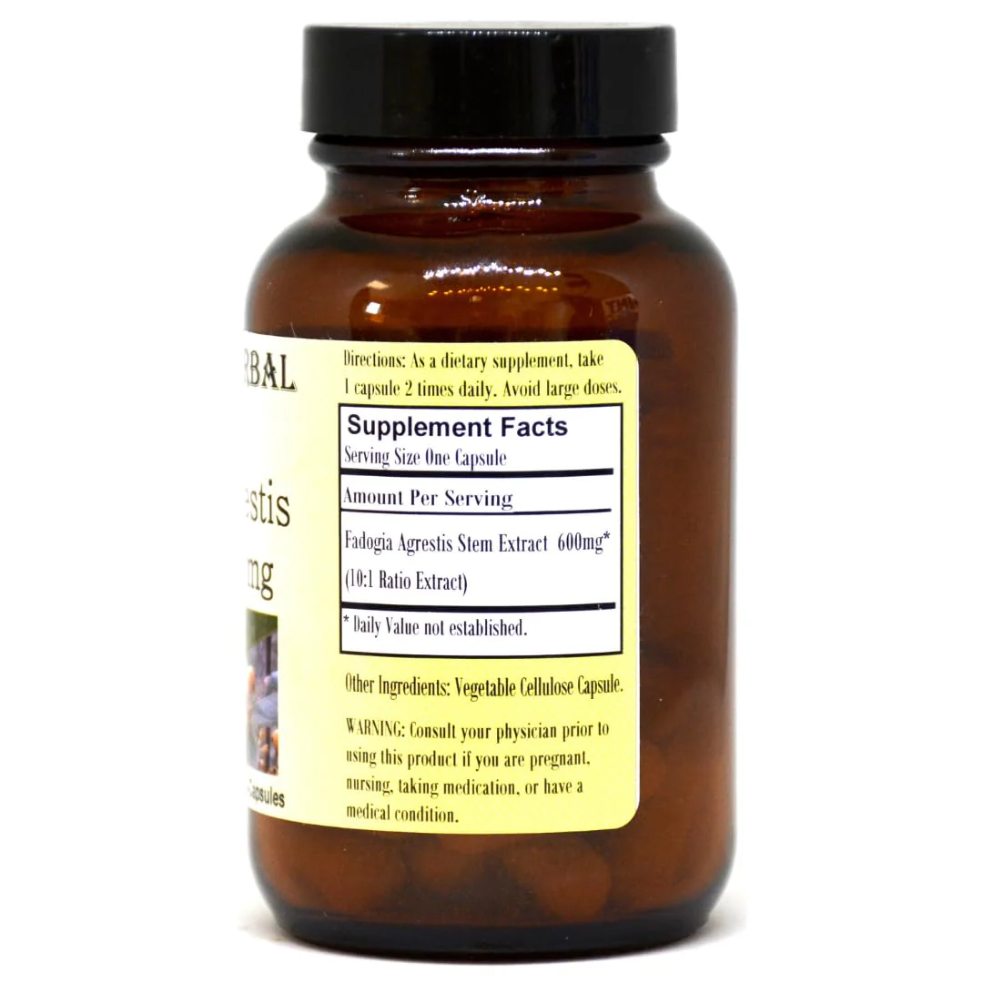 Barlowe's Herbal Elixirs Fadogia Agrestis Extract - 60 600mg VegiCaps - Stearate Free, Glass Bottle! - Image 7
