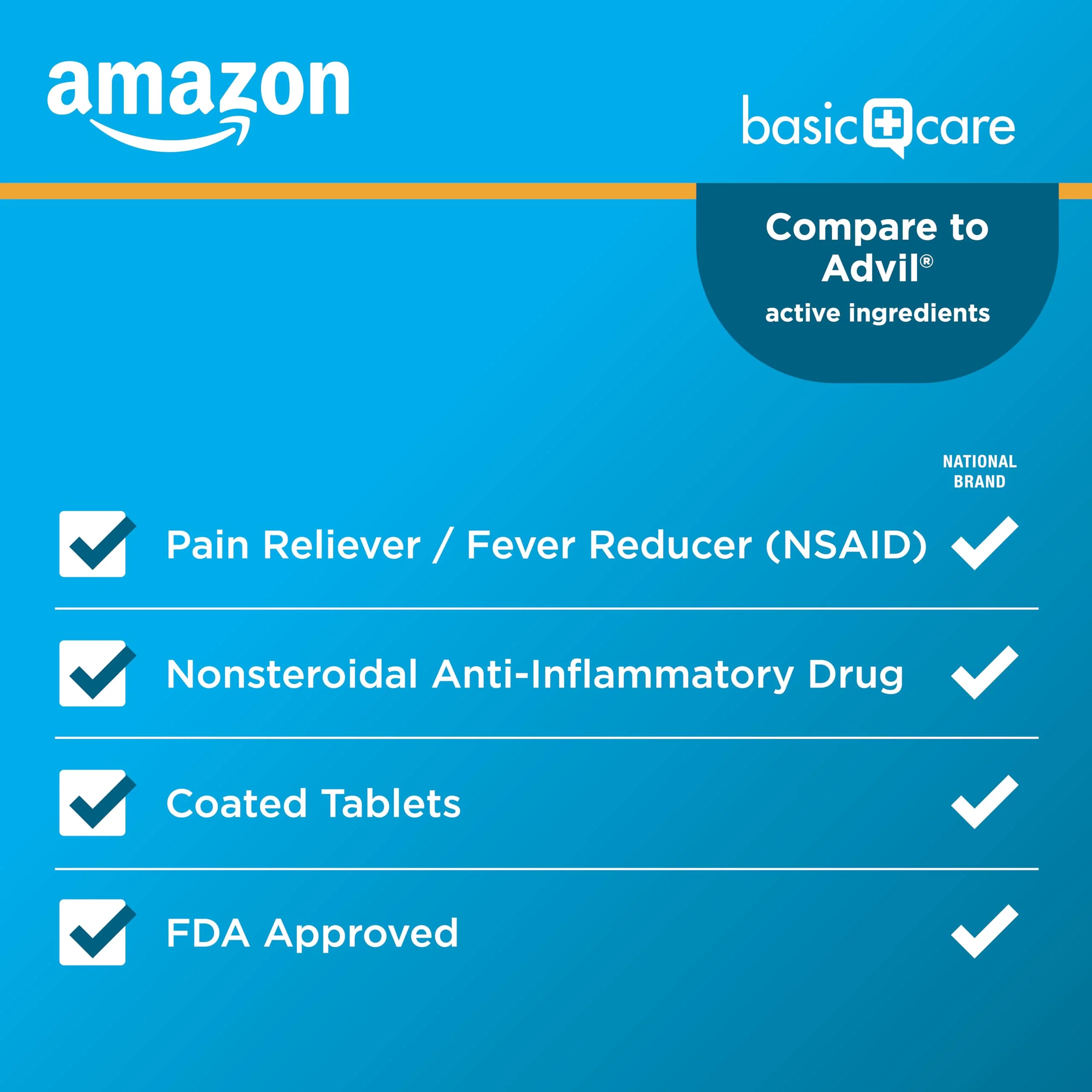 Basic Care Ibuprofen Tablets, 500 Count - Image 2