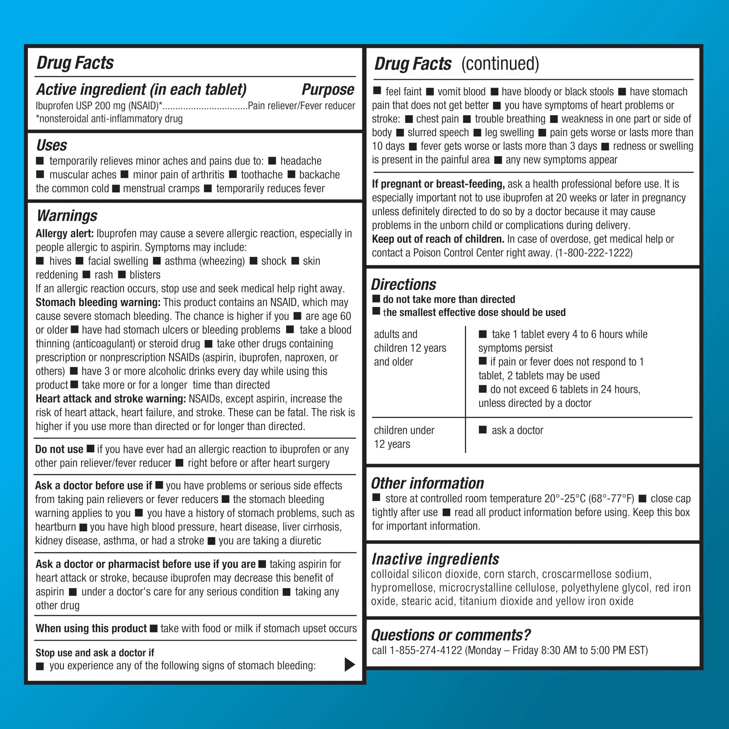 Basic Care Ibuprofen Tablets, 500 Count - Image 3