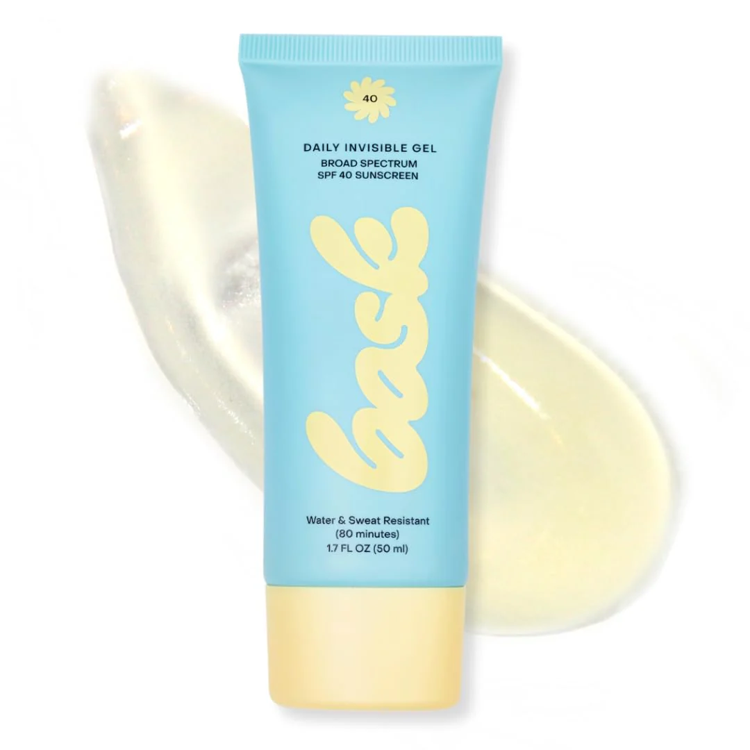 Bask Suncare SPF 40 Daily Invisible Gel Clear Face Sunscreen - Broad Spectrum Protection, Fragrance Free, Makeup Primer, Hydrating, Lightweight & Non-Greasy, Dermatologist Recommended, 1.7 fl oz