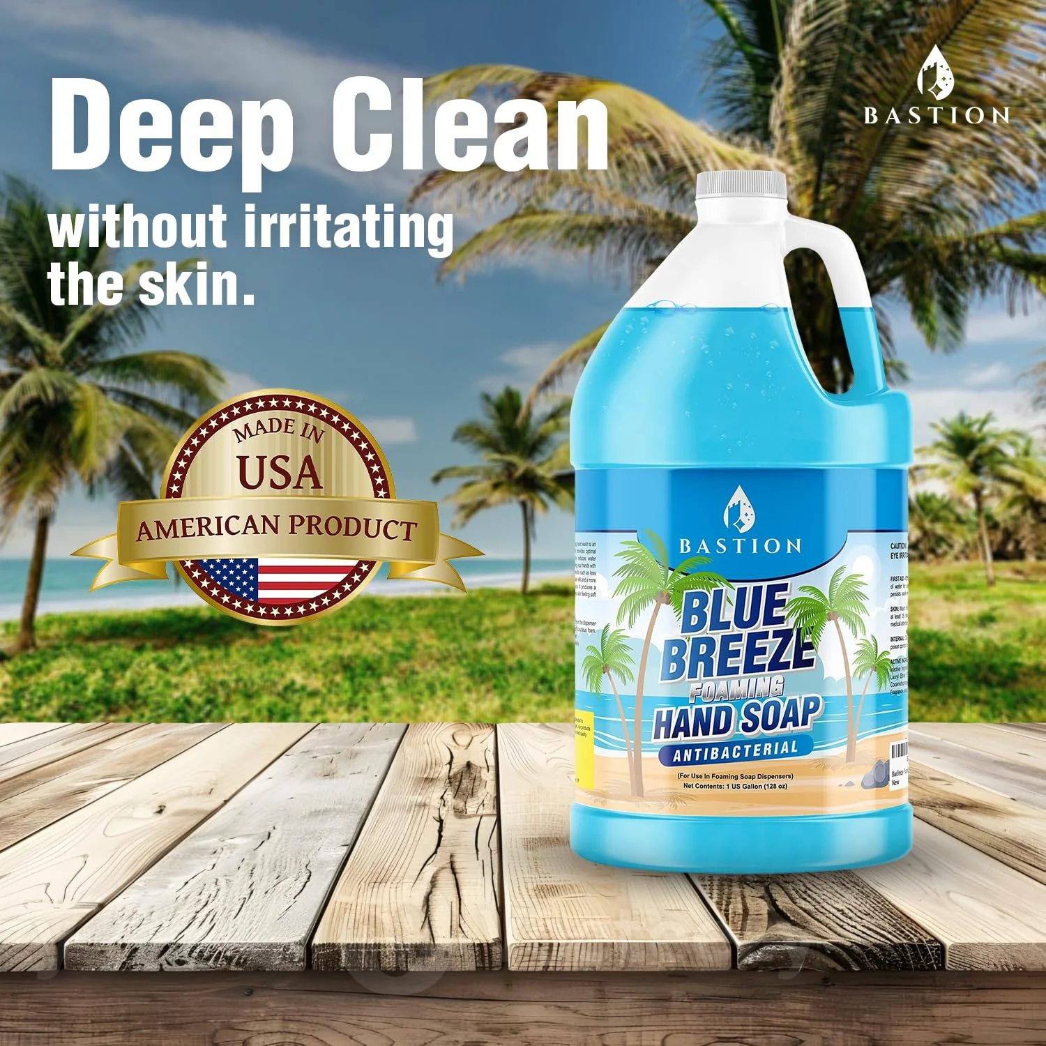 Bastion Blue Breeze Antibacterial Foaming Hand Soap Bulk Refill – 1 Gallon (128 oz) Rich Lather, Moisturizing Formula – Washes Away Germs & Bacteria – Refreshing Clean Scent for Foaming Dispensers - Image 5